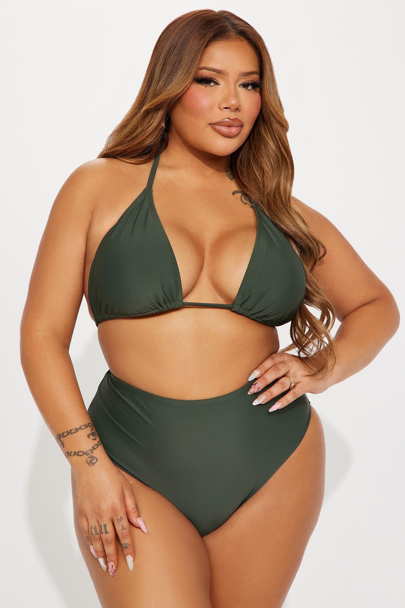 Maui Mix And Match Triangle Bikini Top - Olive Product Image