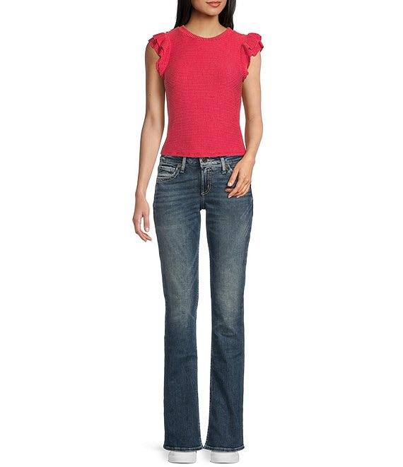 Moa Moa Crewneck Ruffle Short Sleeve Top Product Image