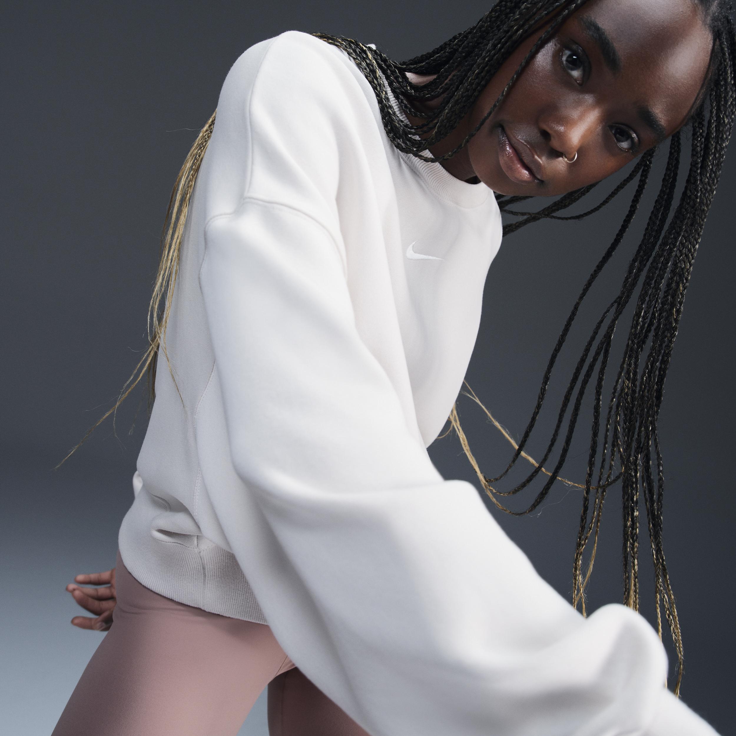 Womens Nike Sportswear Phoenix Fleece Over-Oversized Crew-Neck Sweatshirt | DQ5761-104 Product Image