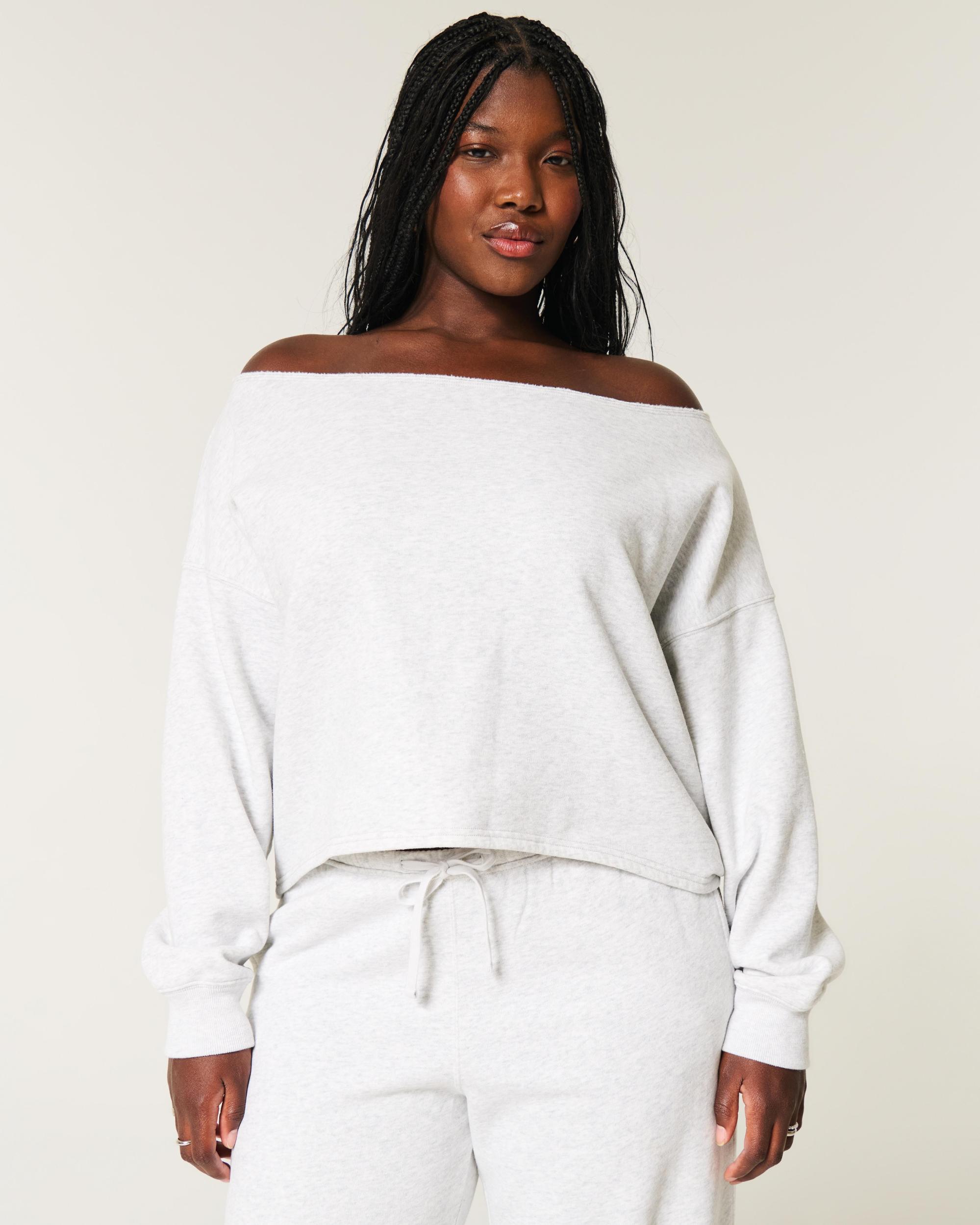 Easy Double Off-the-Shoulder Sweatshirt Product Image