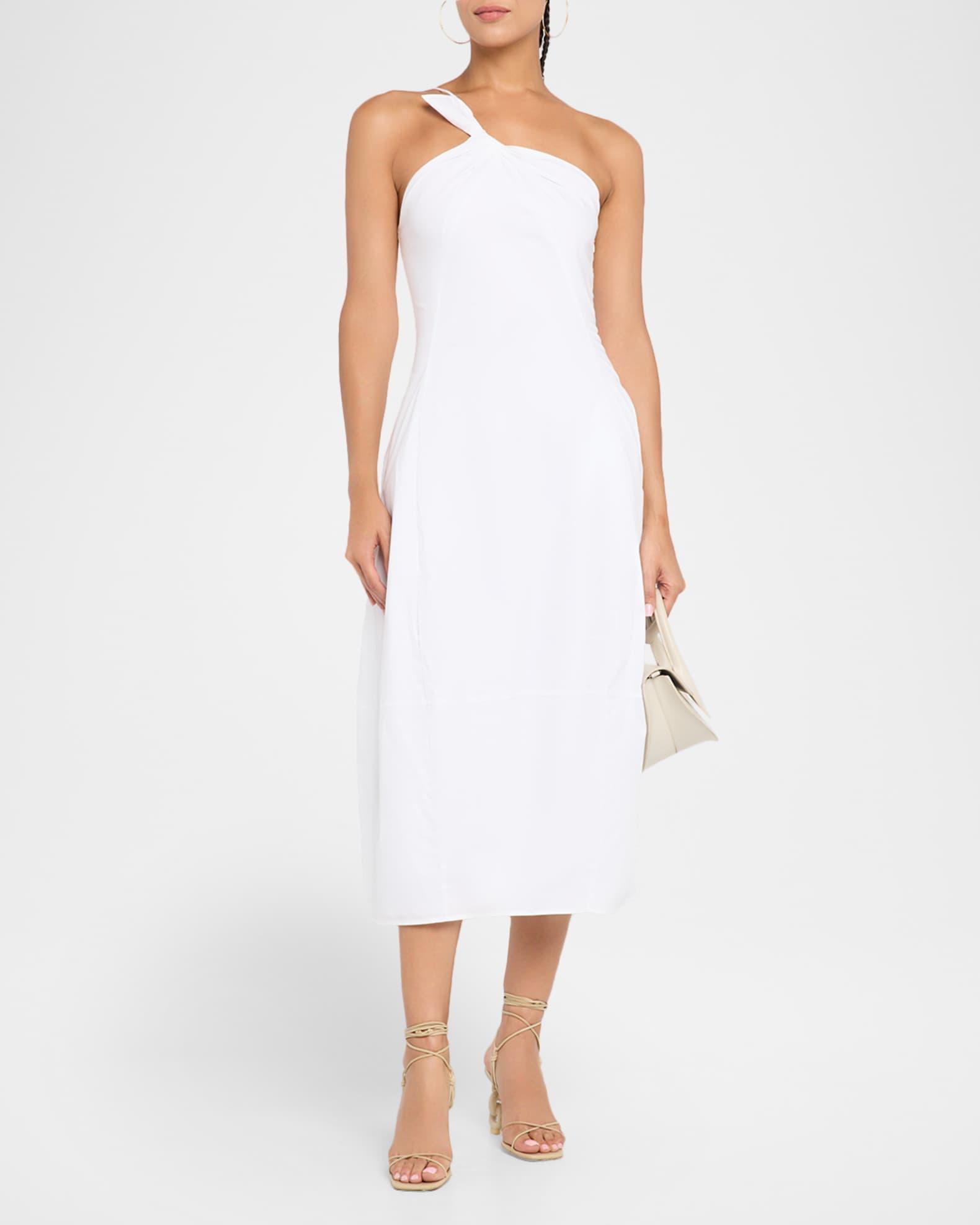 Araceli Draped Asymmetric Midi Dress Product Image