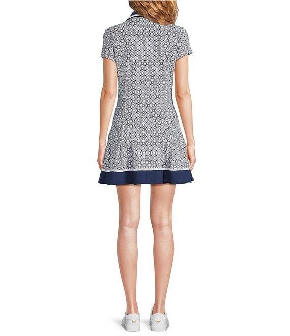 Lilly Pulitzer Jessamy Knit Resort Butterfly Print Collar V-Neck Short Sleeve Active Dress Product Image