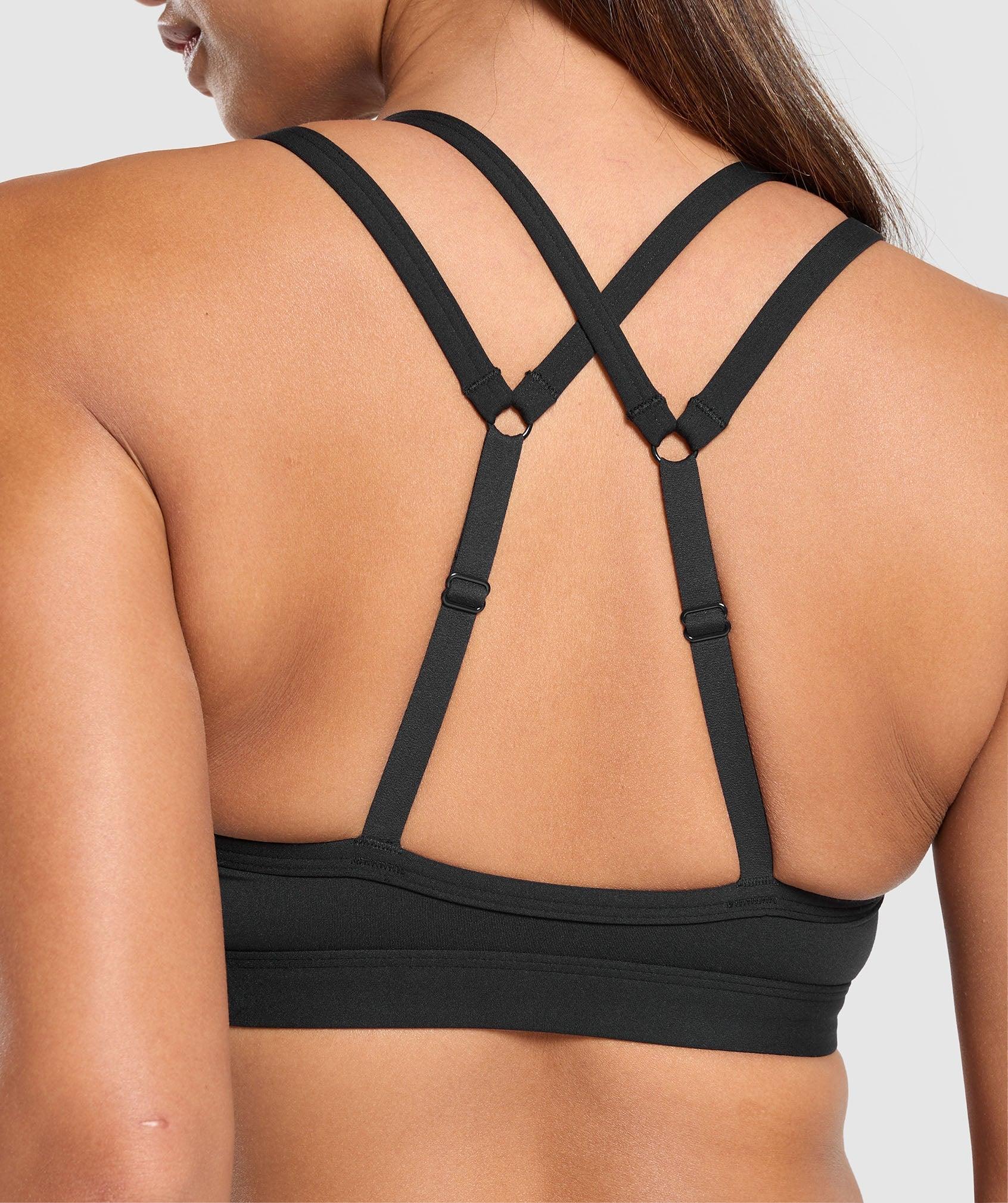 Gymshark Double Up Sports Bra - Black Female Product Image