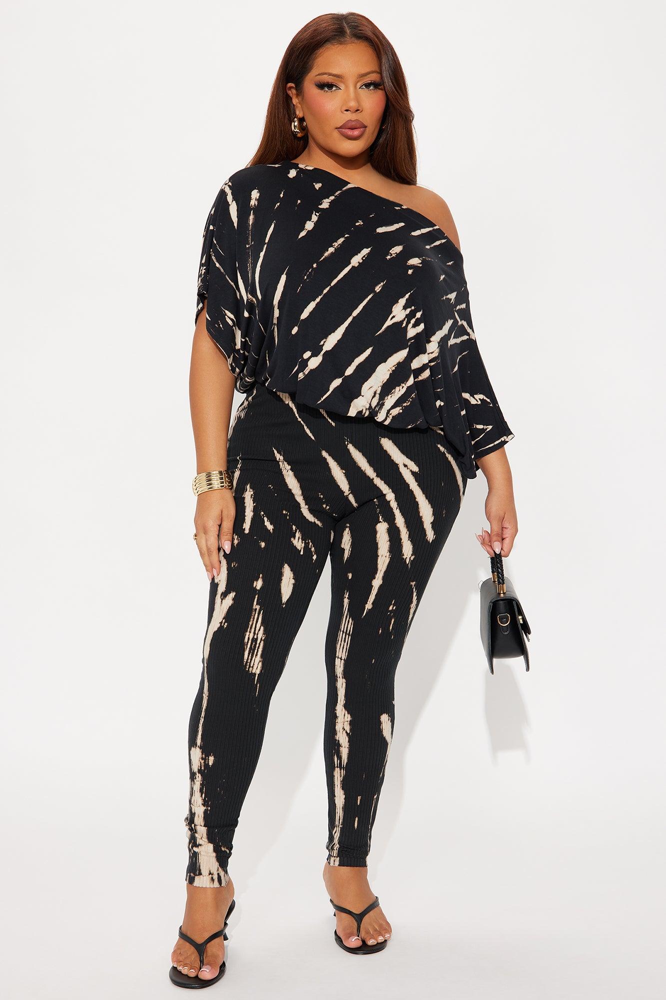 Stephanie Tie Dye Jumpsuit - Black/White Female Product Image
