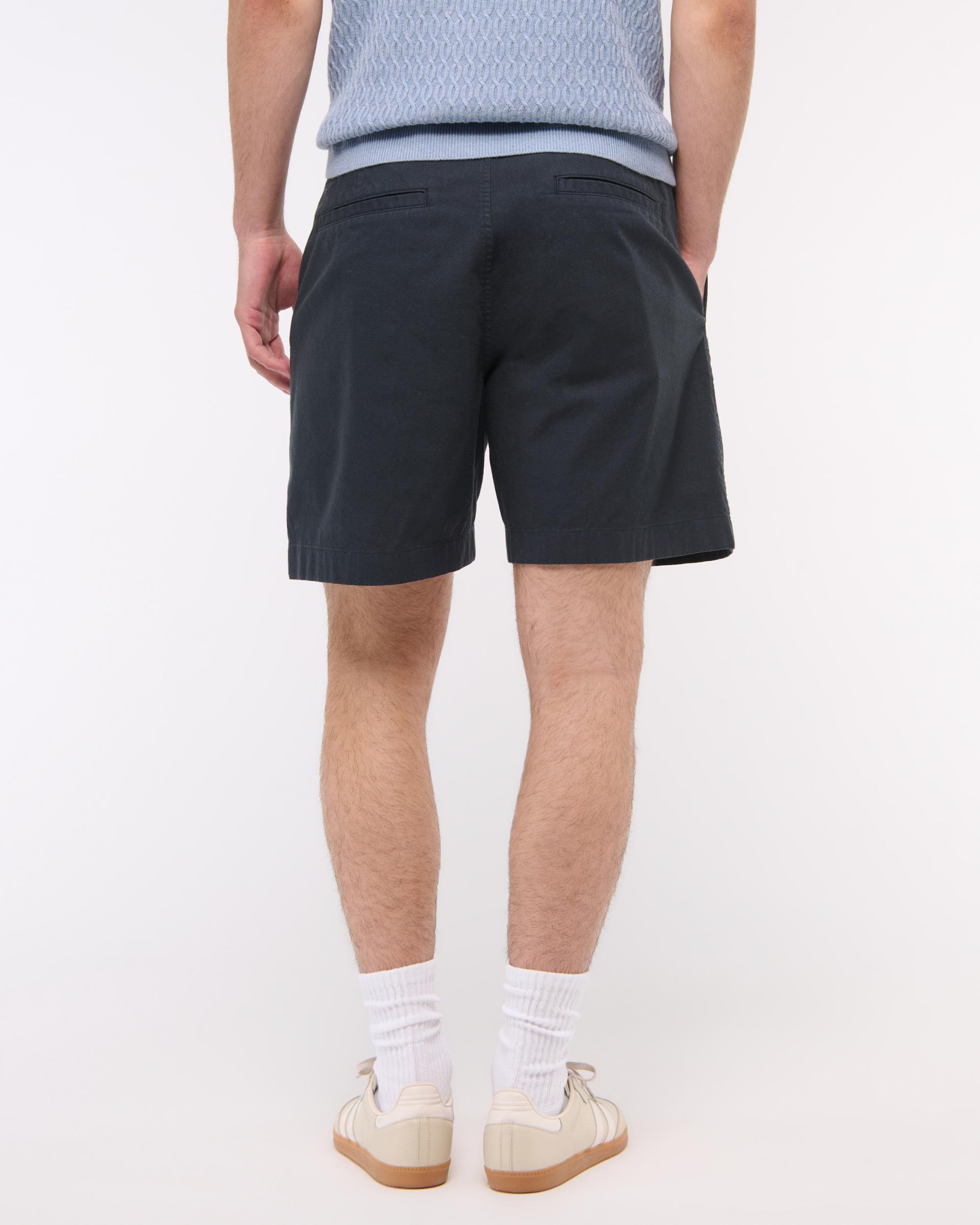 Linen-Blend Plainfront Short Product Image