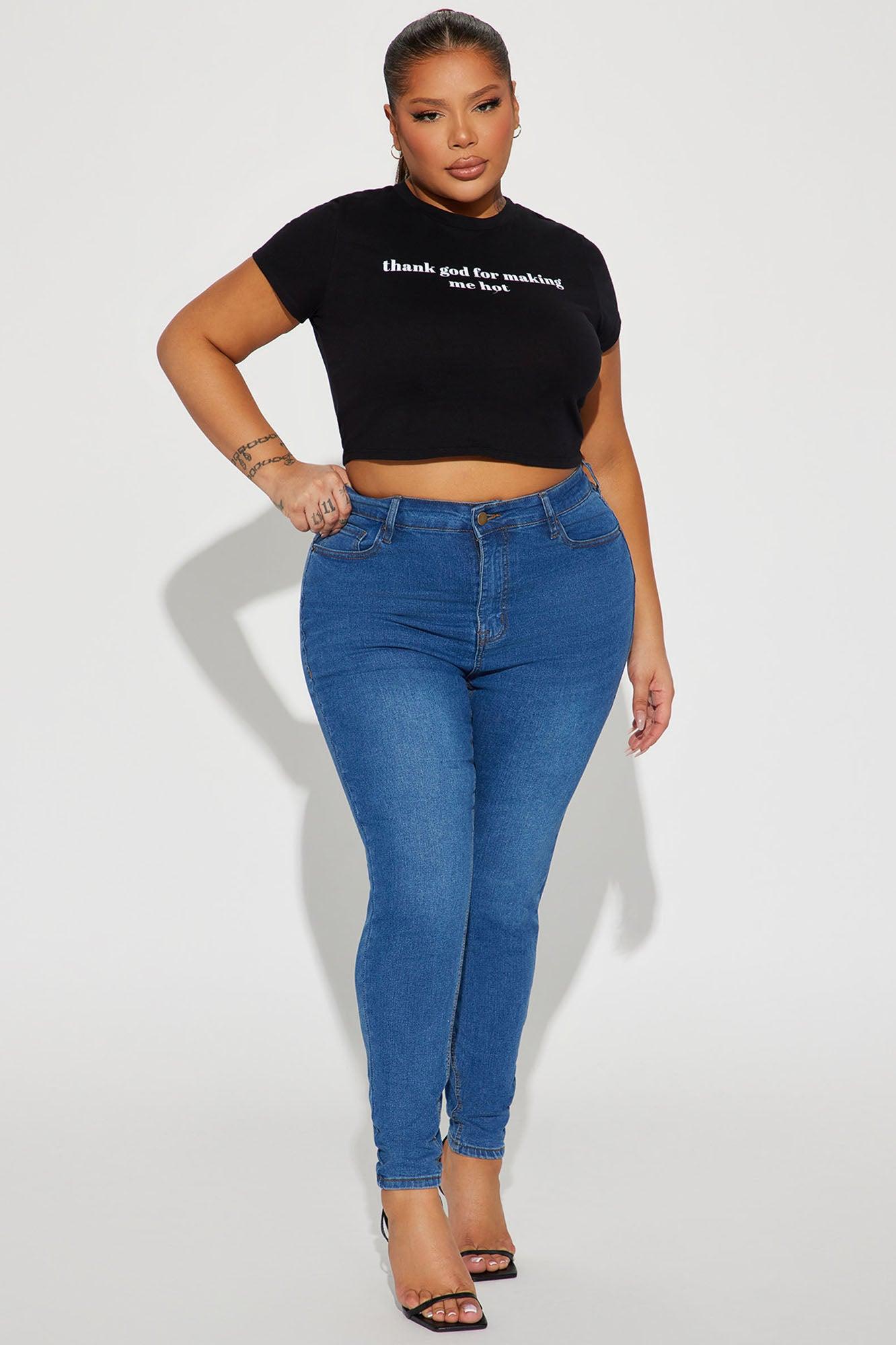 Vibe Check Curvy Stretch Skinny Jeans - Medium Wash Product Image