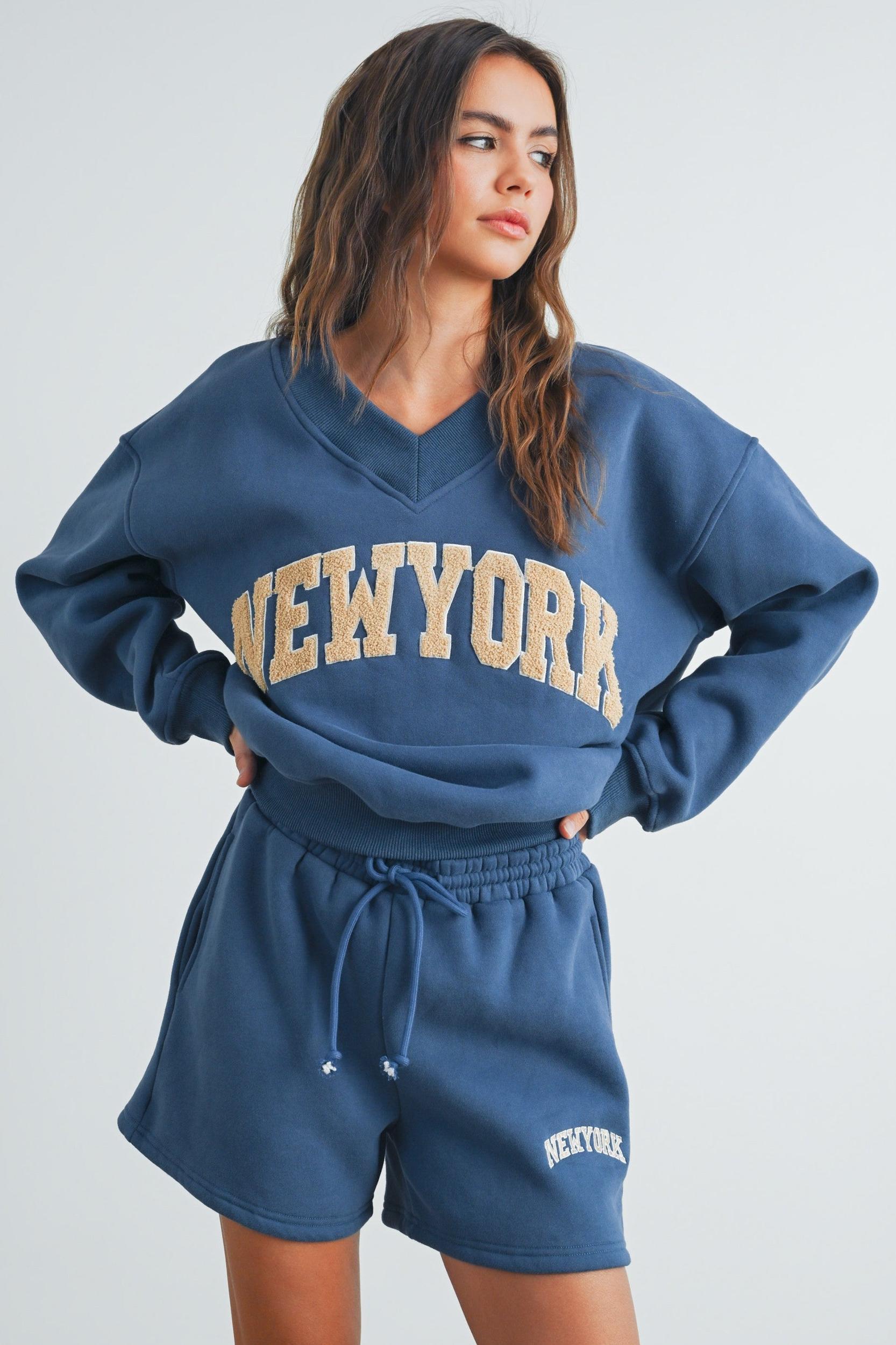 New York V Neck Sweatshirt Product Image