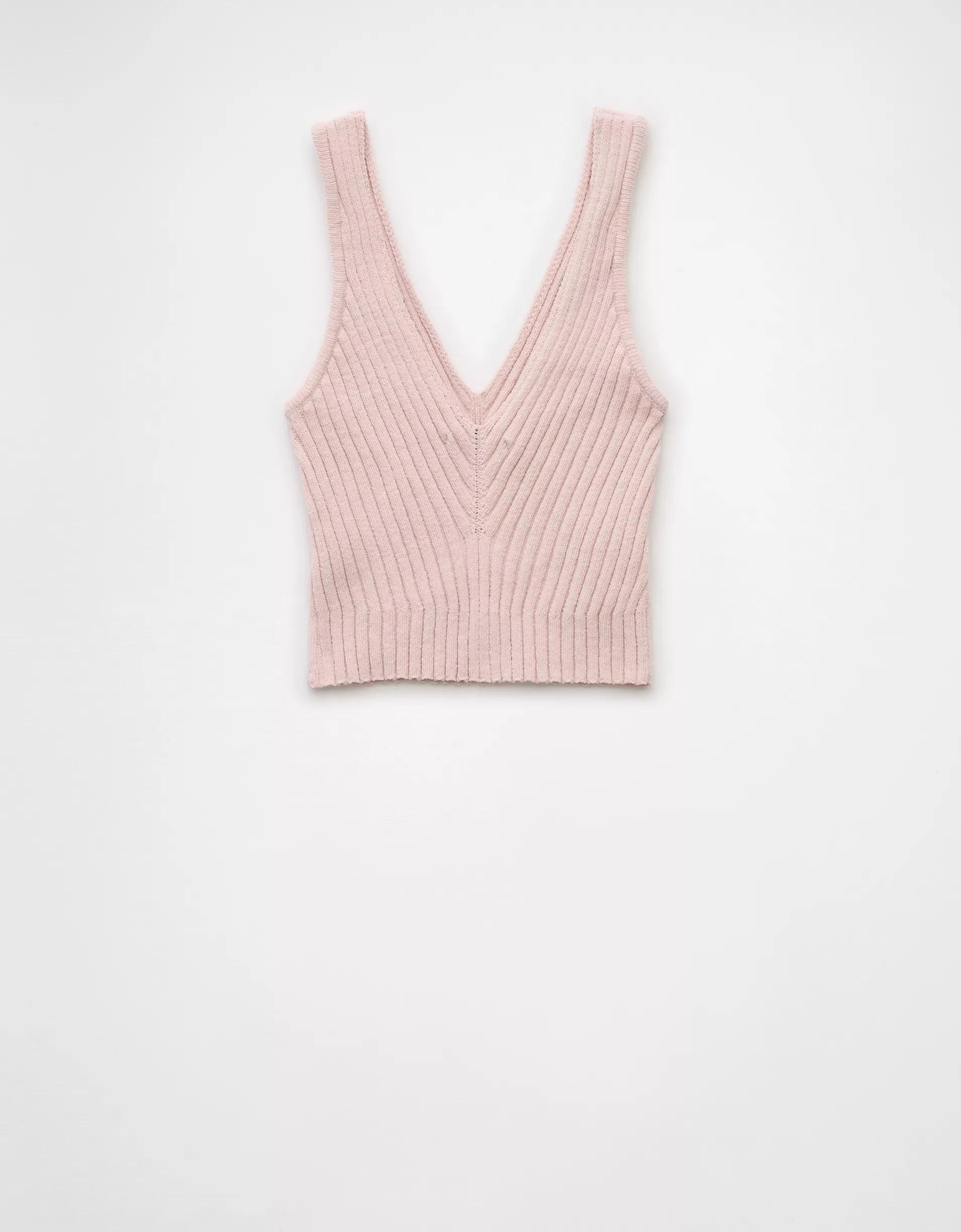 AE V-Neck Chenille Sweater Tank Top Product Image