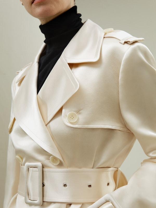 LILYSILK Female Wool Trench Coat Beige Wool-Silk Luxurious All Seasons Coat XL Product Image