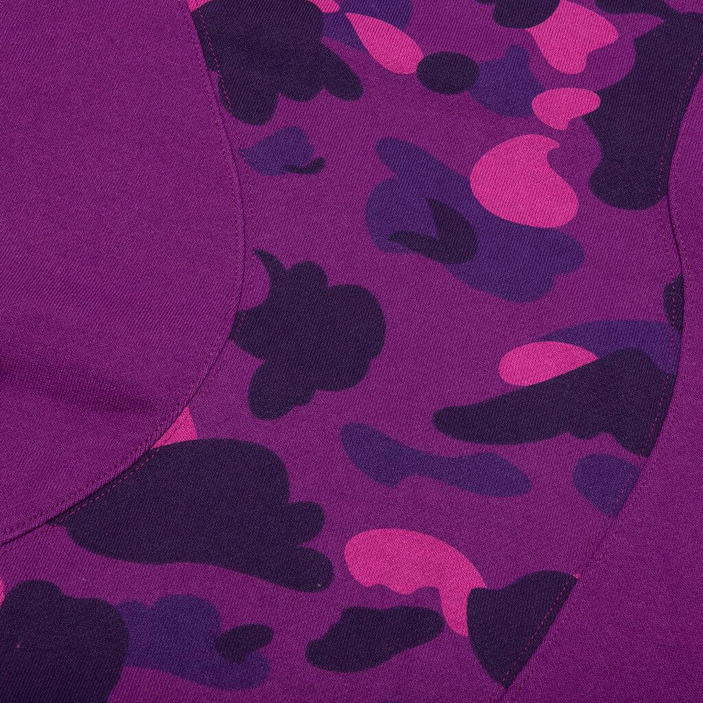 Color Camo College Cutting Relaxed Fit Hoodie - Purple Male Product Image