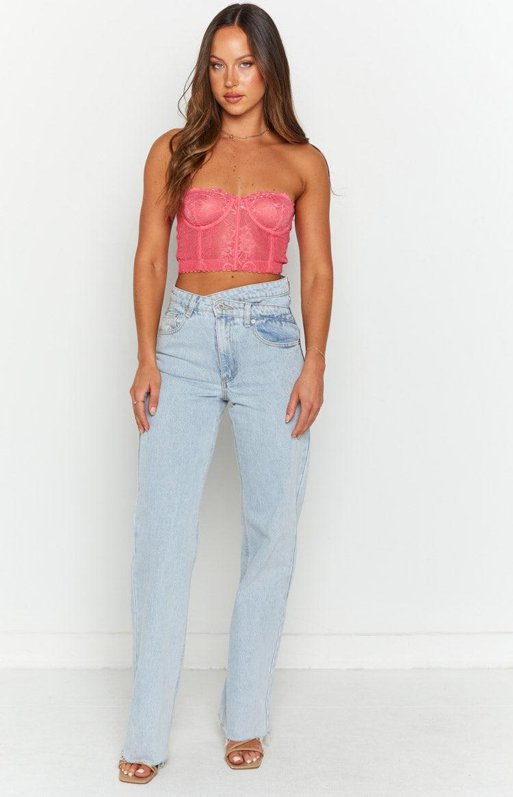 Tiarna Pink Lace Corset Top Product Image