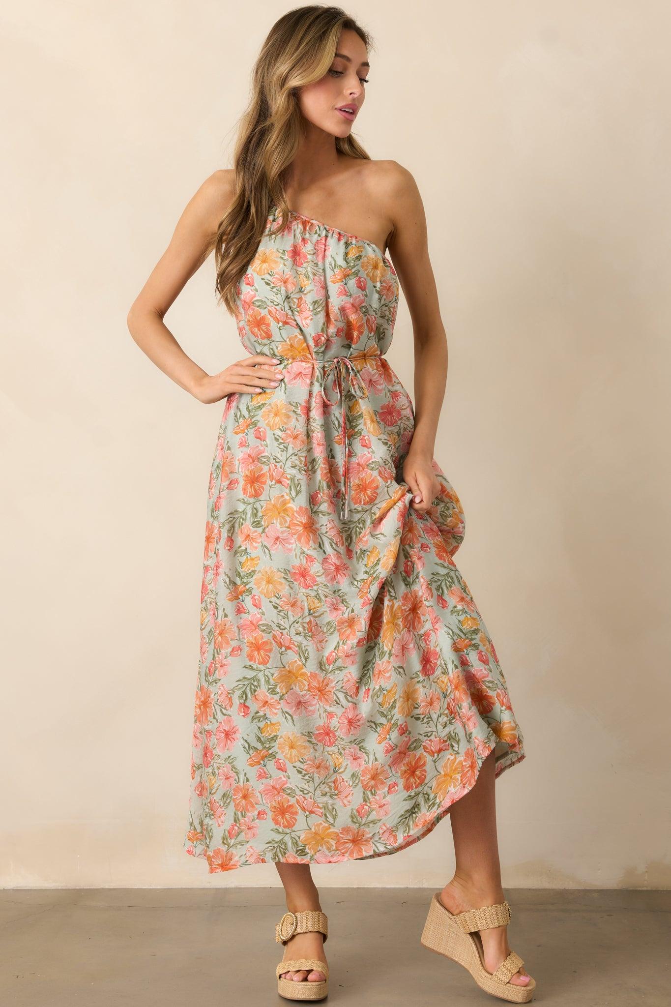 MINKPINK Lorelei Coral Maxi Dress Product Image