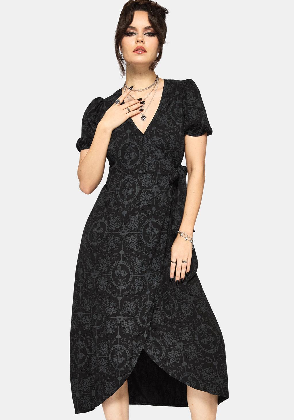 Cameo Floral Printed Tie Belt Midi Shirt Dress Product Image