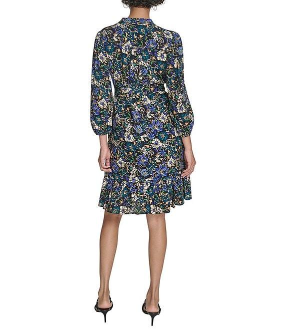 Jessica Howard Floral Print Balloon Sleeve Dress Product Image