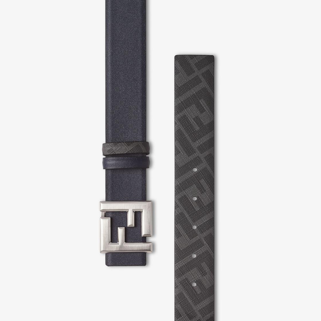FF Squared BeltBlue leather and black FF canvas reversible belt Product Image