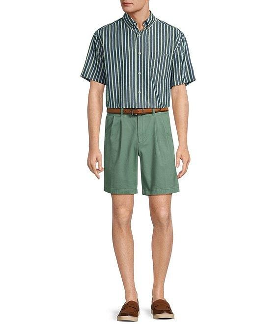 Roundtree & Yorke Short Sleeve Stripe Seersucker Sport Shirt Product Image