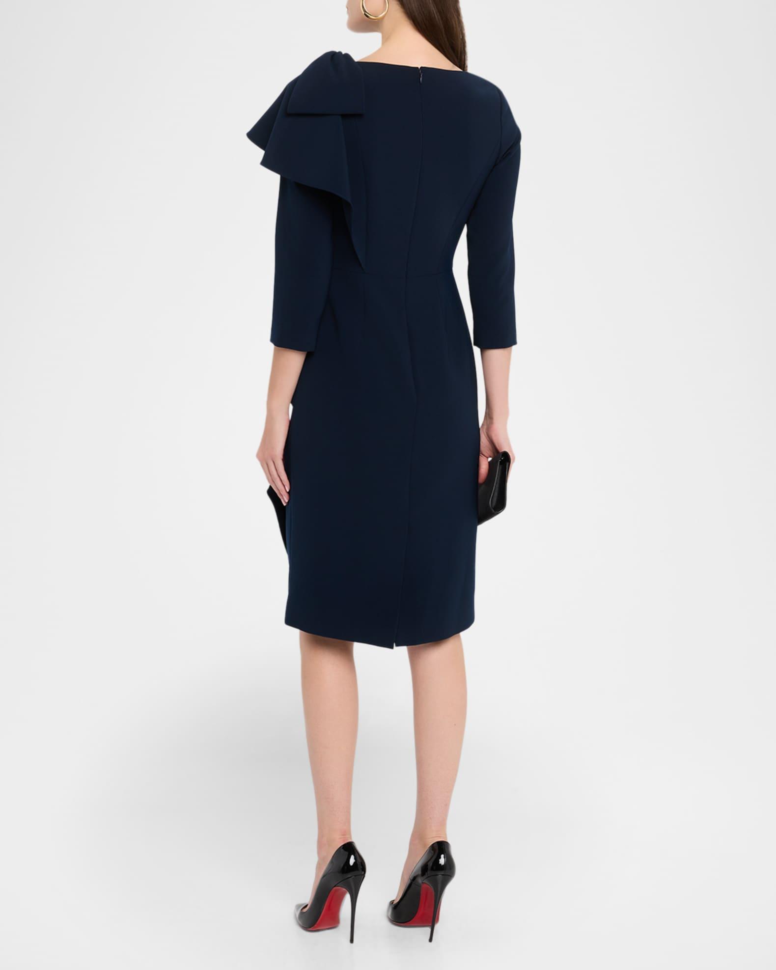 A-Line Ruffle Crepe Dress Product Image