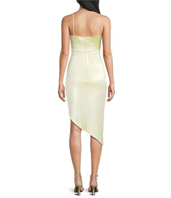 Honey and Rosie Spaghetti Strap Cowl Neck Pleated Waist Dress Product Image