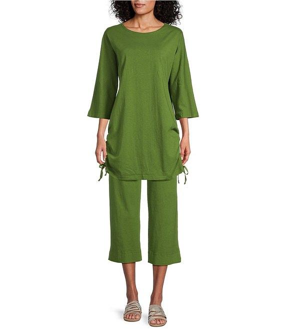 Bryn Walker Cotton Jersey Elastic Waist Straight Leg Crop Pants Product Image