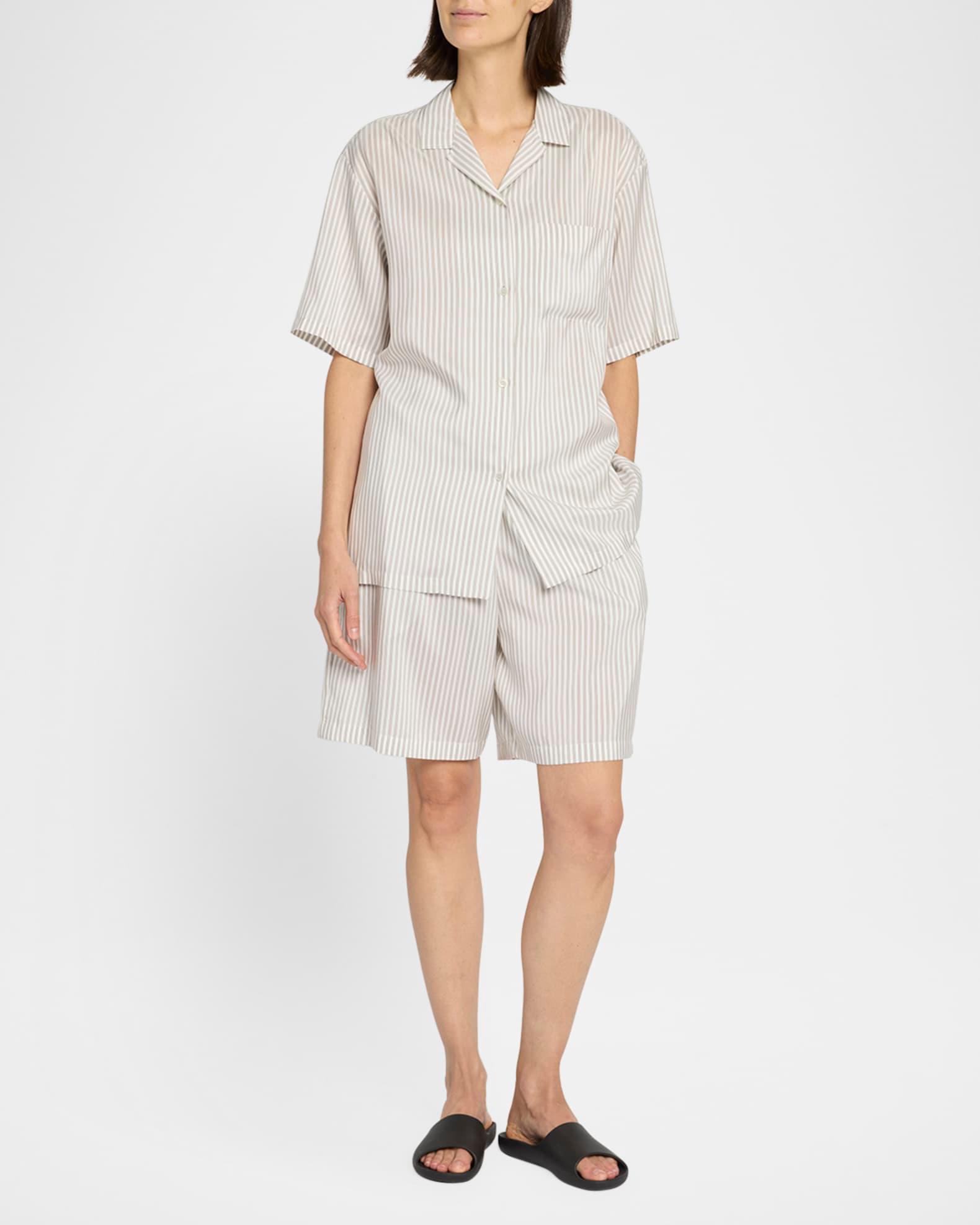 Zinnia Striped Silk Pajama Shorts Product Image