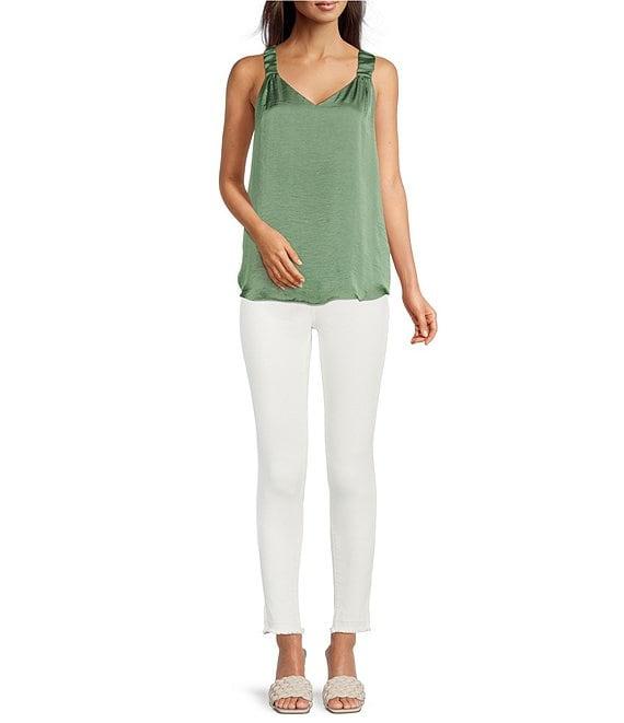 Vince Camuto Frayed Hem Skinny Leg Mid Rise Ankle Jeans Product Image