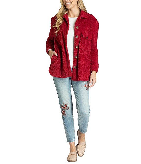 APNY Sherpa Collared Long Sleeve Shirt Jacket Product Image