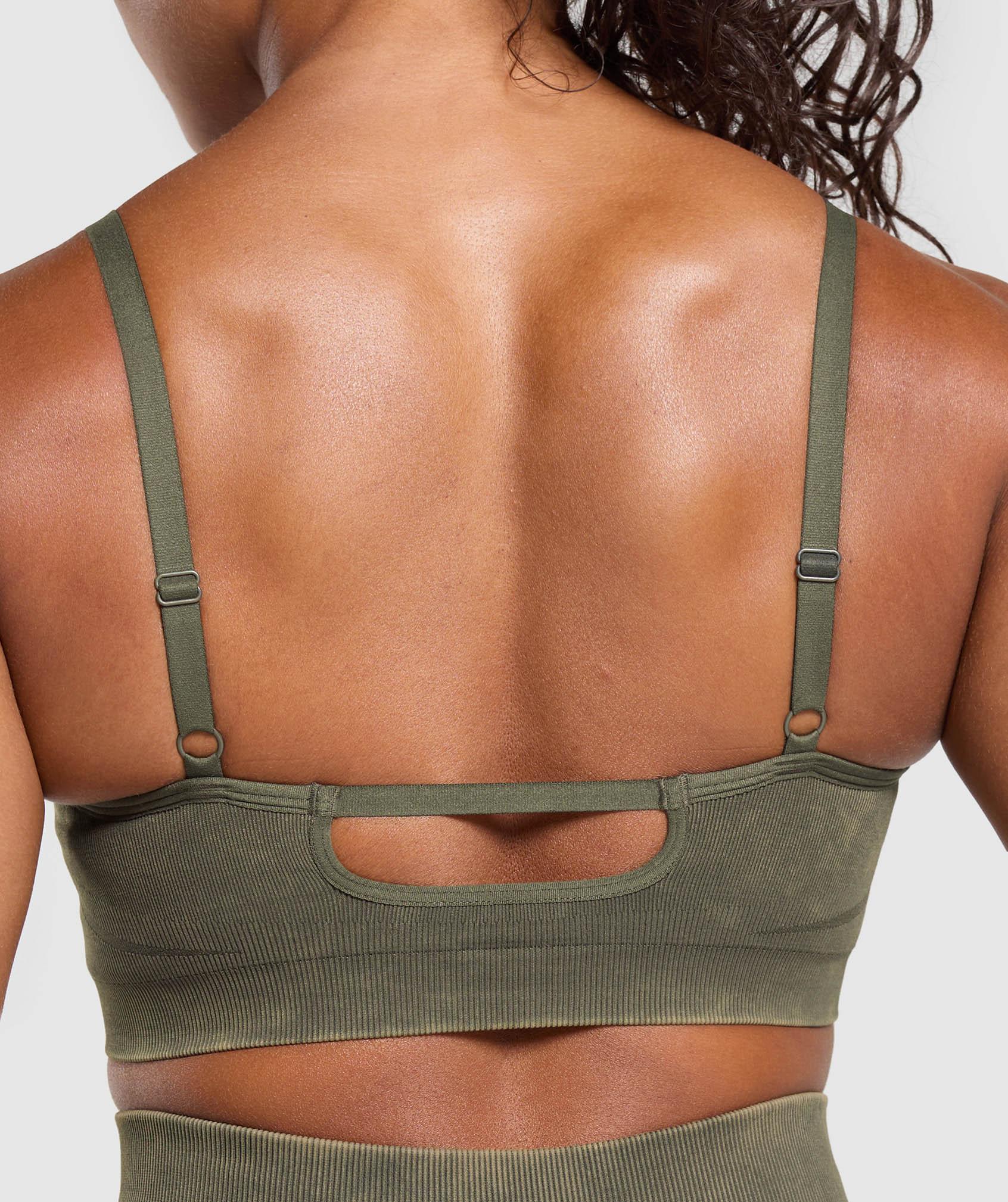 Gymshark Gains Seamless Washed Sports Bra - Strength Green Female Product Image