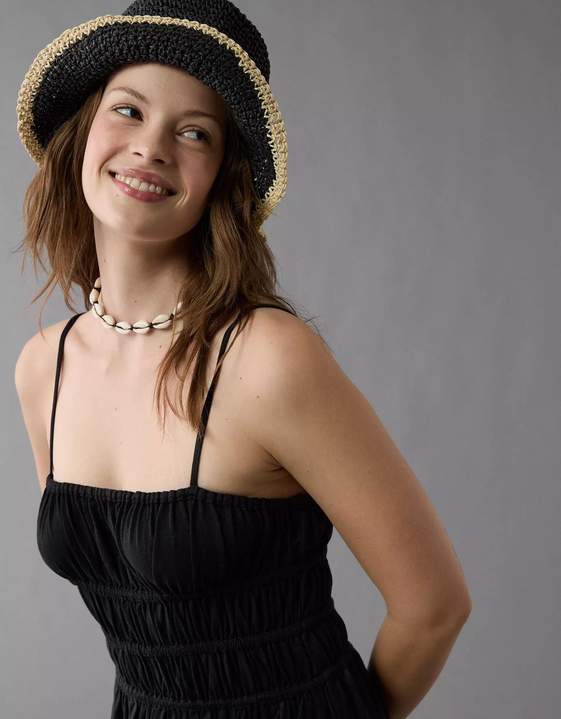 AE Sunchaser Knit Smocked Bodice Midi Dress Product Image