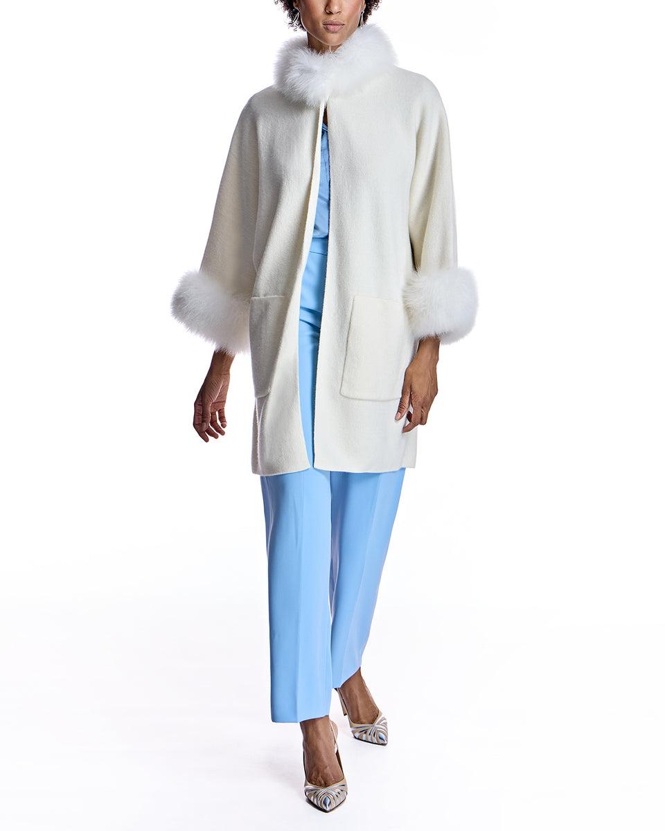Cashmere Kimono with Cashmere Goat Trim Product Image