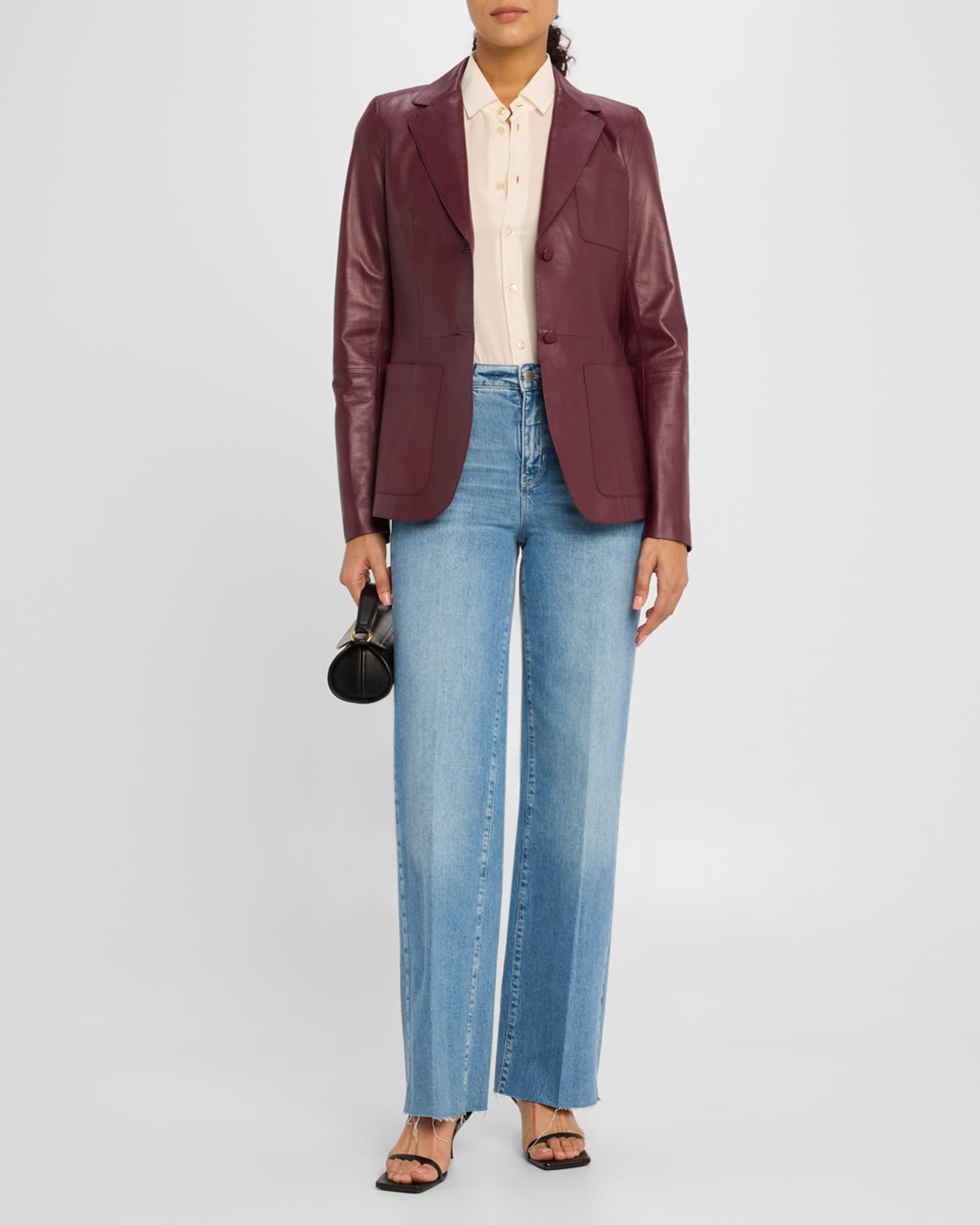 Single-Breasted Nappa Leather Blazer Product Image