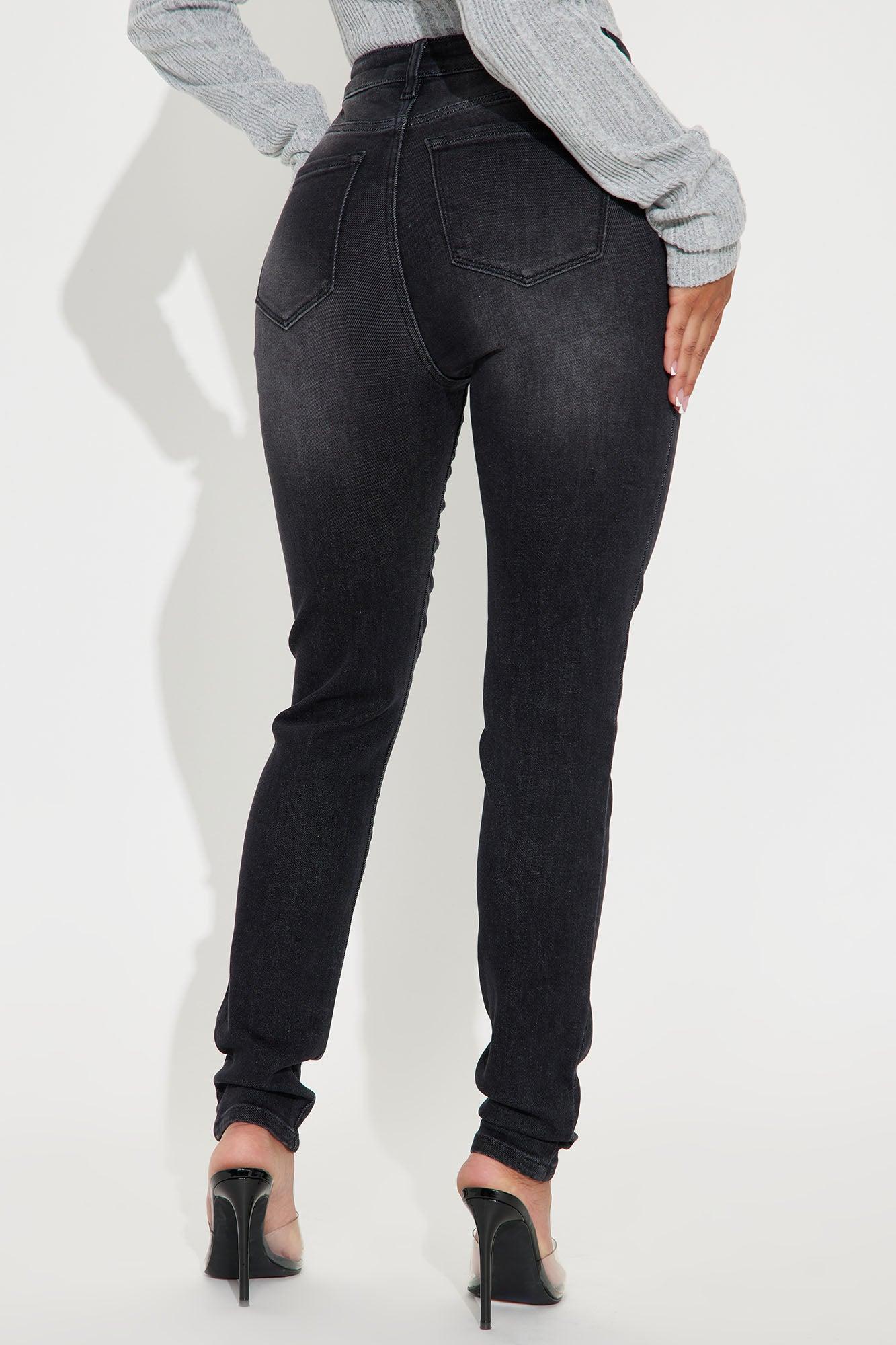 Instant BBL Padded Stretch Sculpting Skinny Jeans - Black Wash Product Image