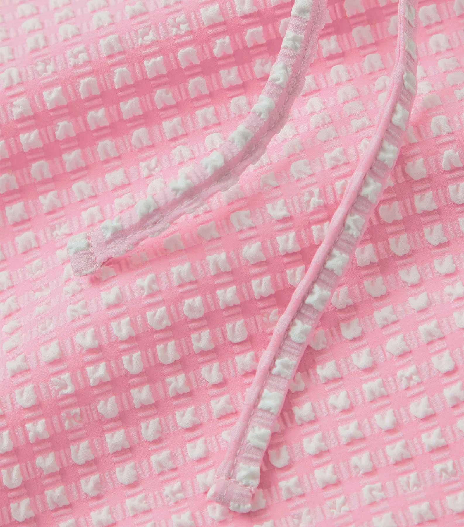 Gingham Seersucker Short Sarong - Milkshake Gingham Product Image