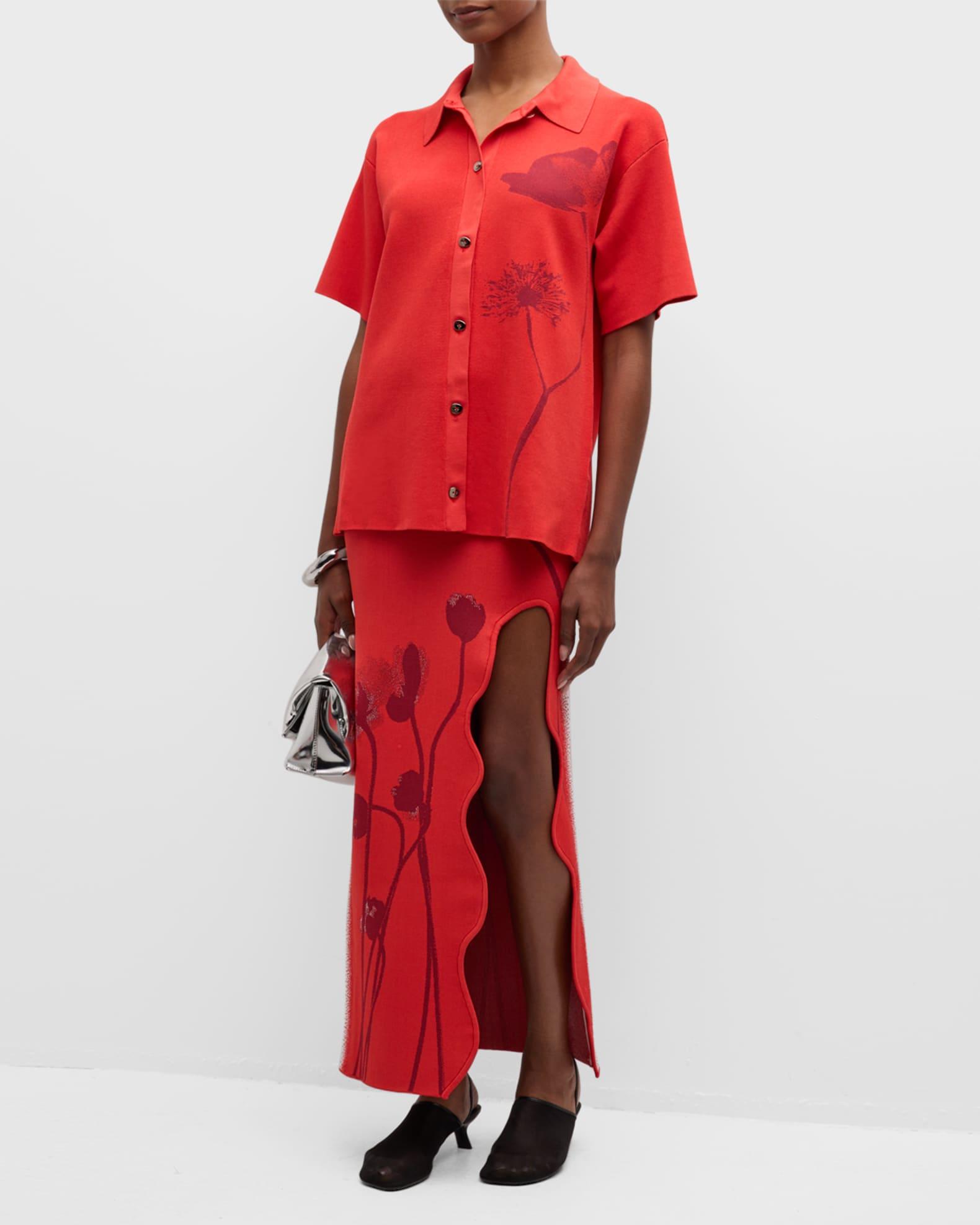 Amber Oversized Short-Sleeve Polo Shirt Product Image