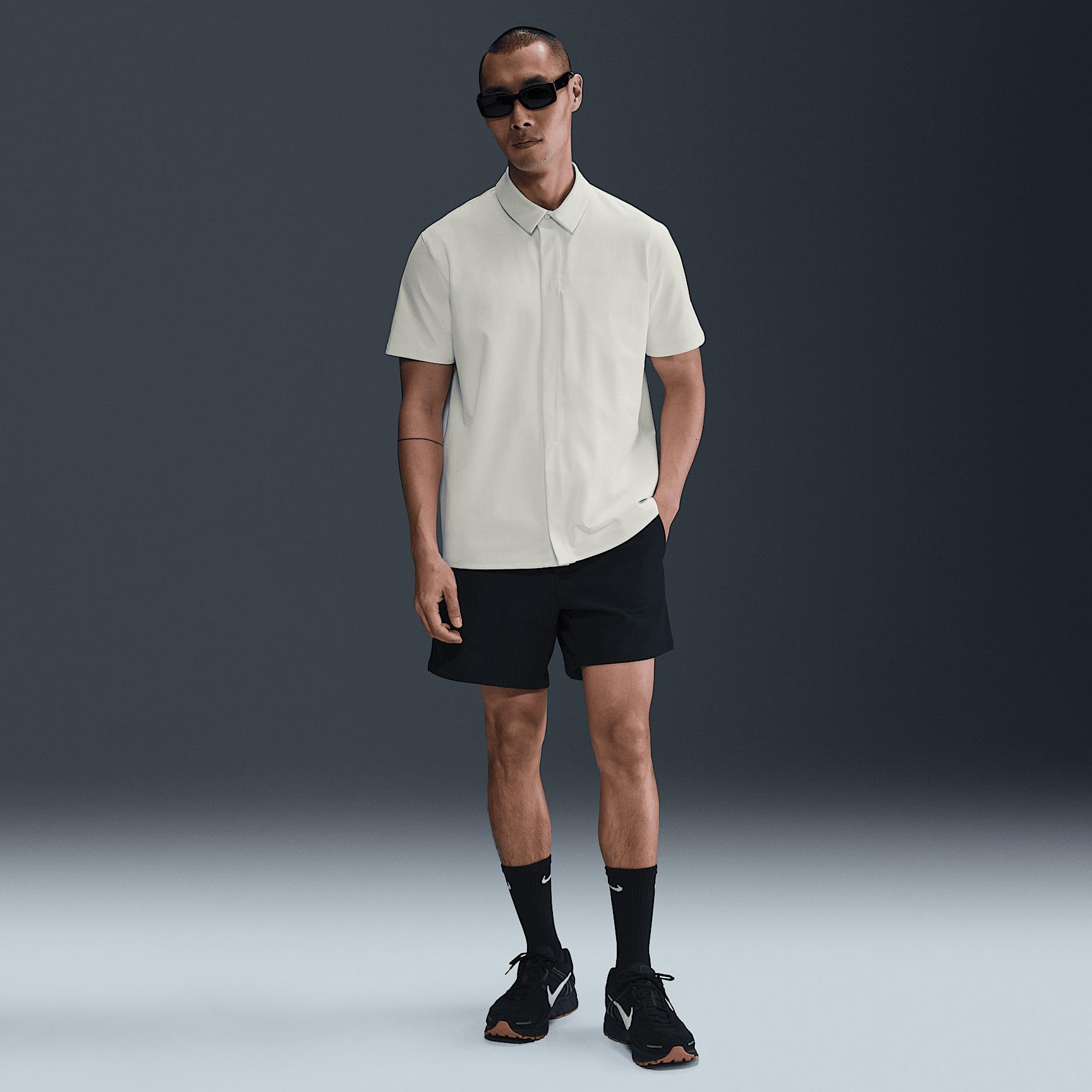 Nike Mens 24.7 PerfectStretch Dri-FIT Short-Sleeve Snap-Down Top | HQ6958-133 Product Image