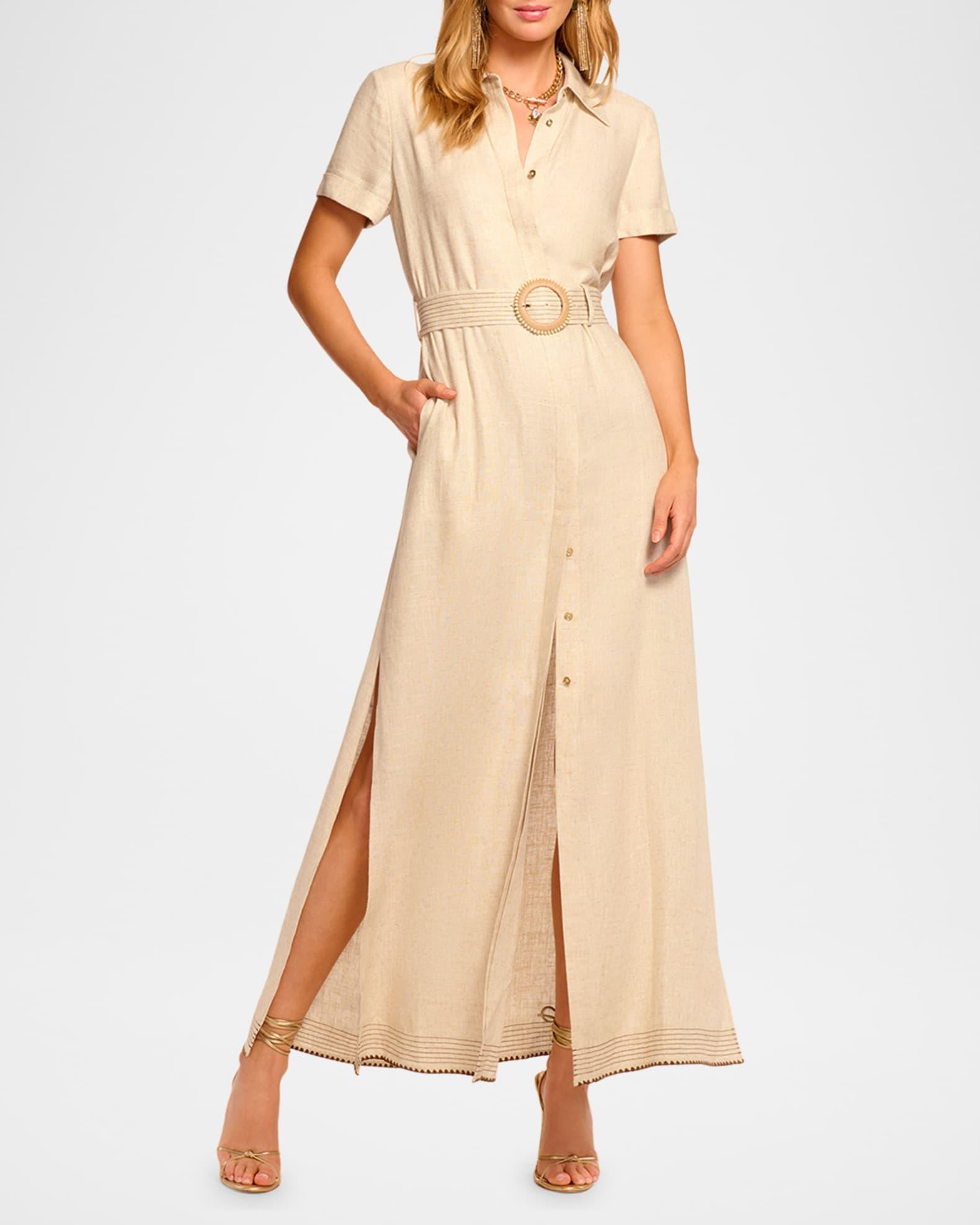 Melina Belted Maxi Shirtdress Product Image