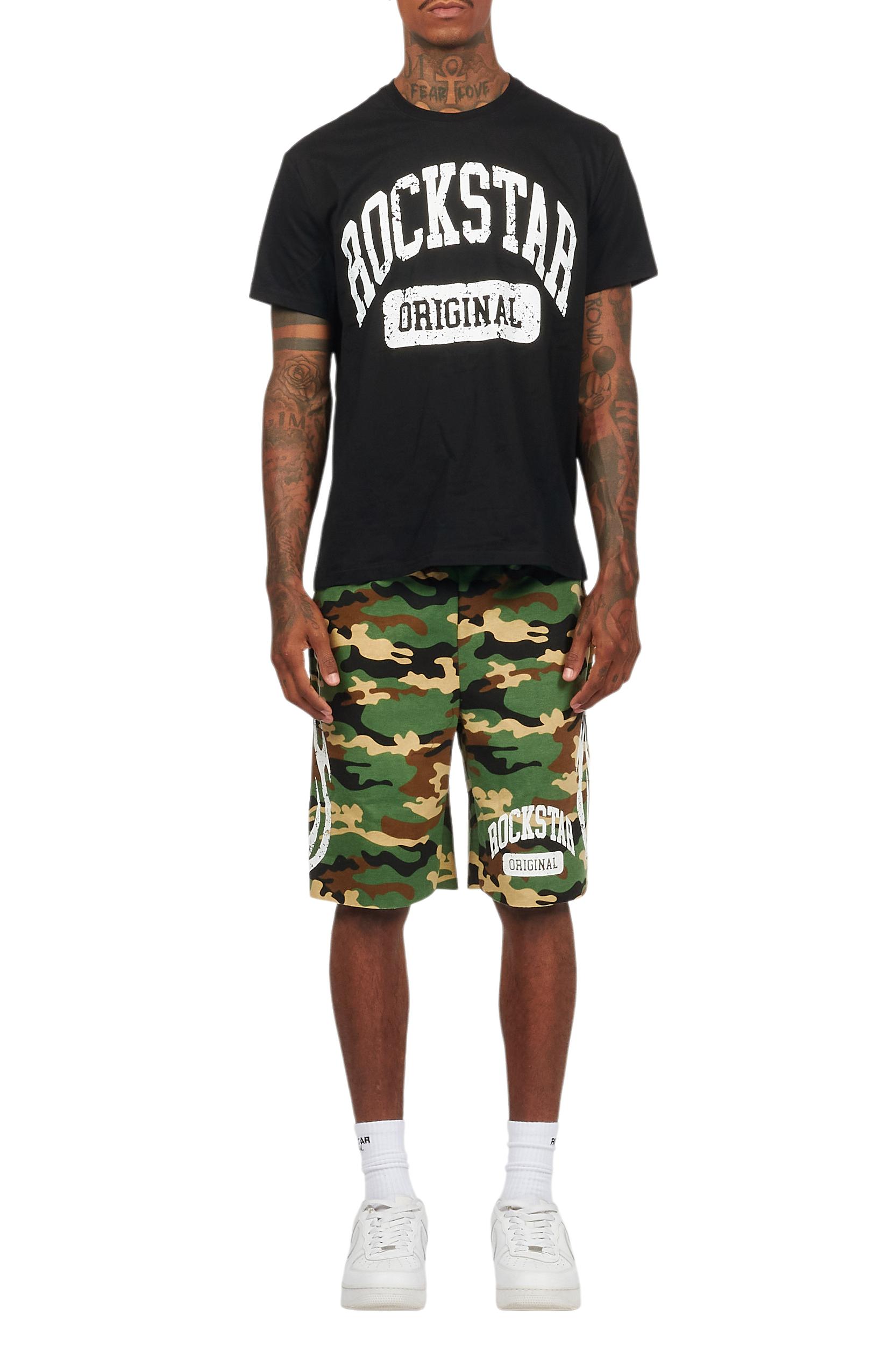 Members Black/Camo T-Shirt/Short Set Male Product Image