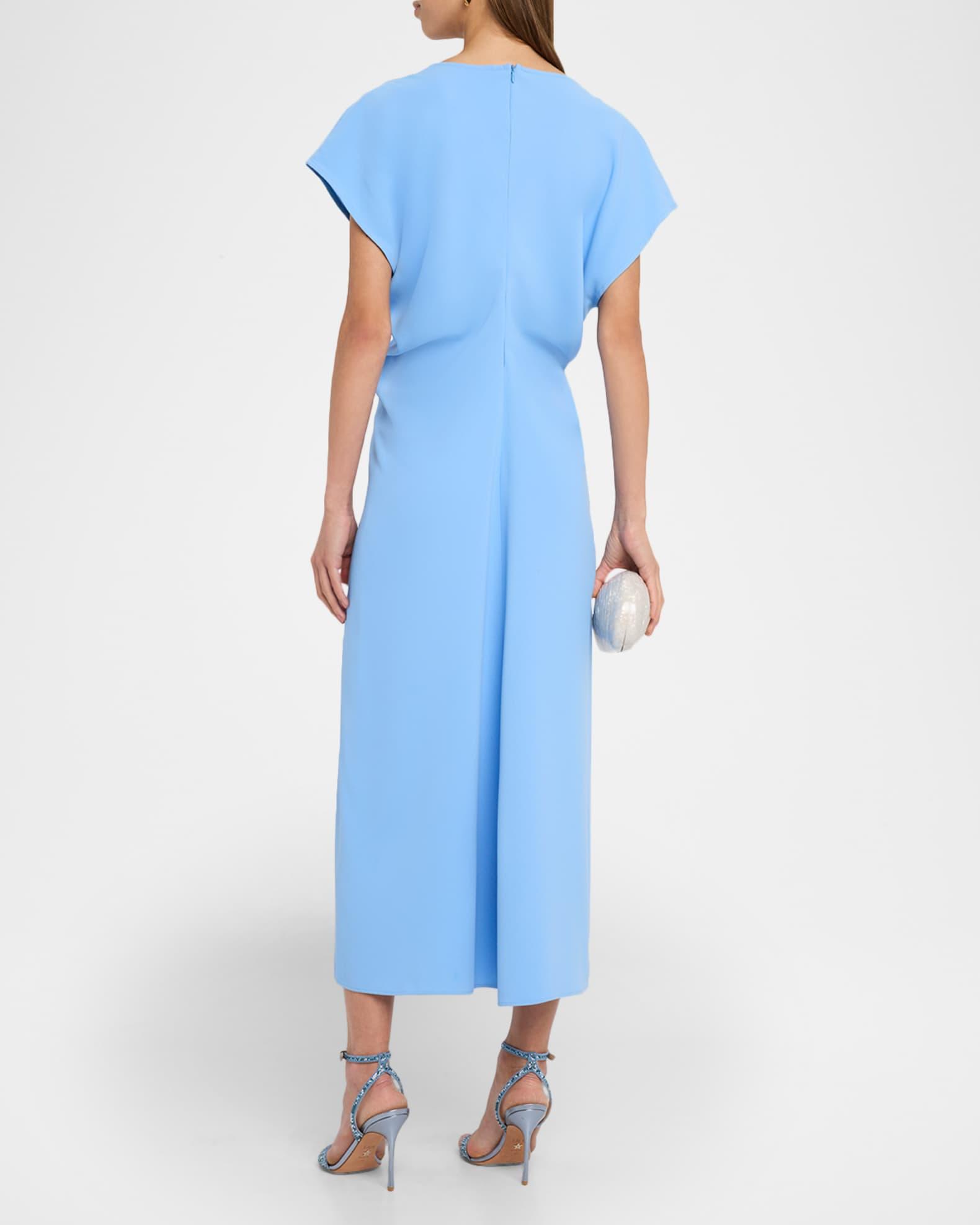 Salto Draped Crepe Envers Satin Midi Dress Product Image
