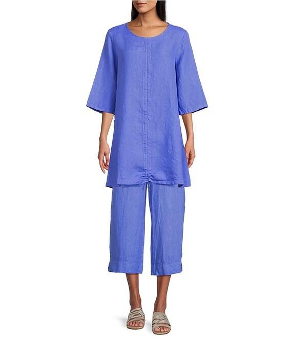 Bryn Walker Saba Light Linen Drawstring Waist Straight Leg Coordinating Pants Product Image