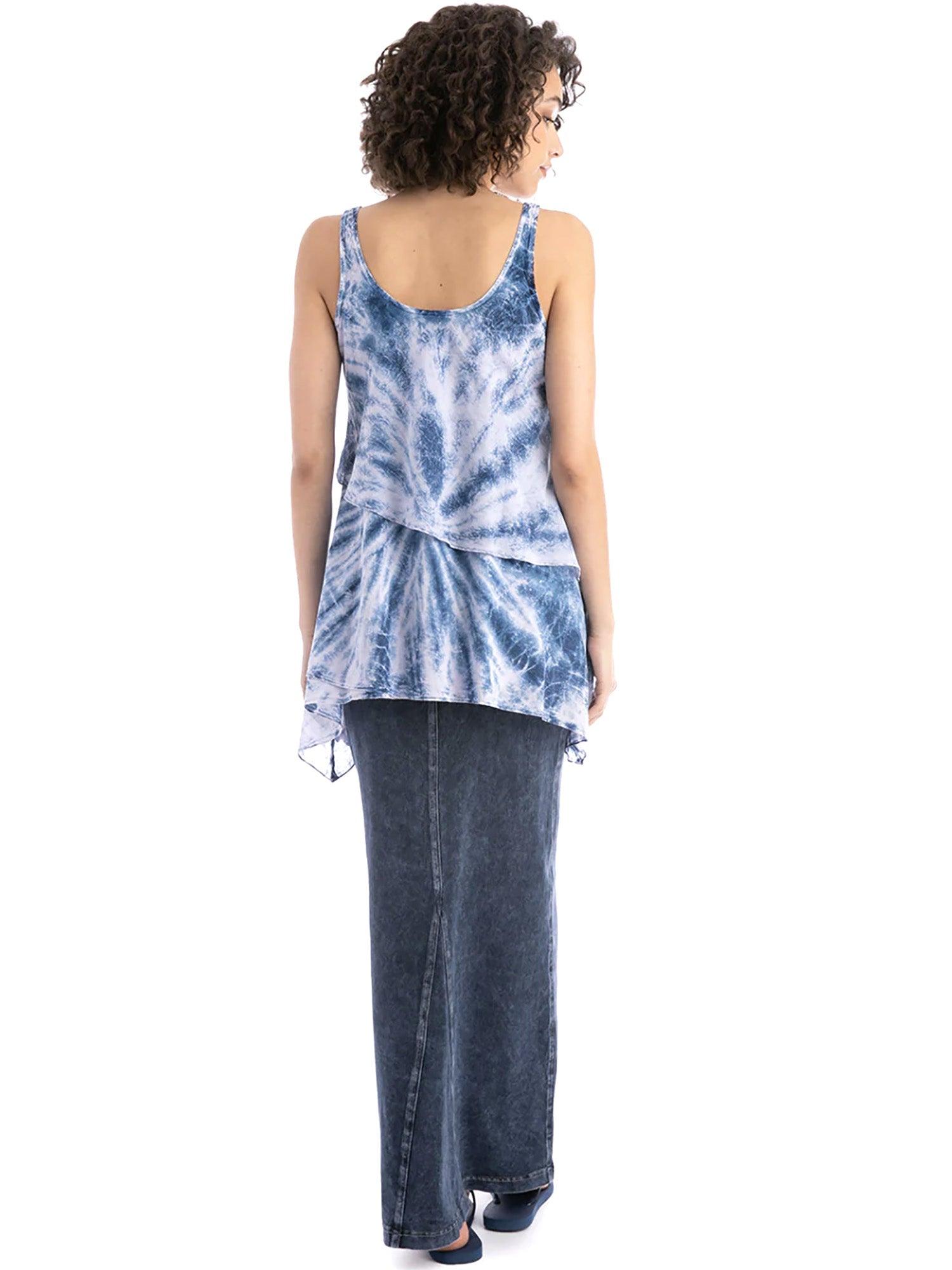 Hard Tail Long Denim Back Inset Skirt WJ-127 Product Image