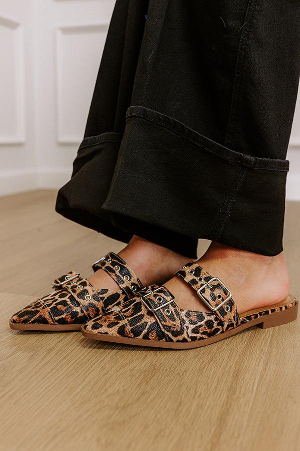 The Adaline Faux Leather Flats in Leopard Product Image