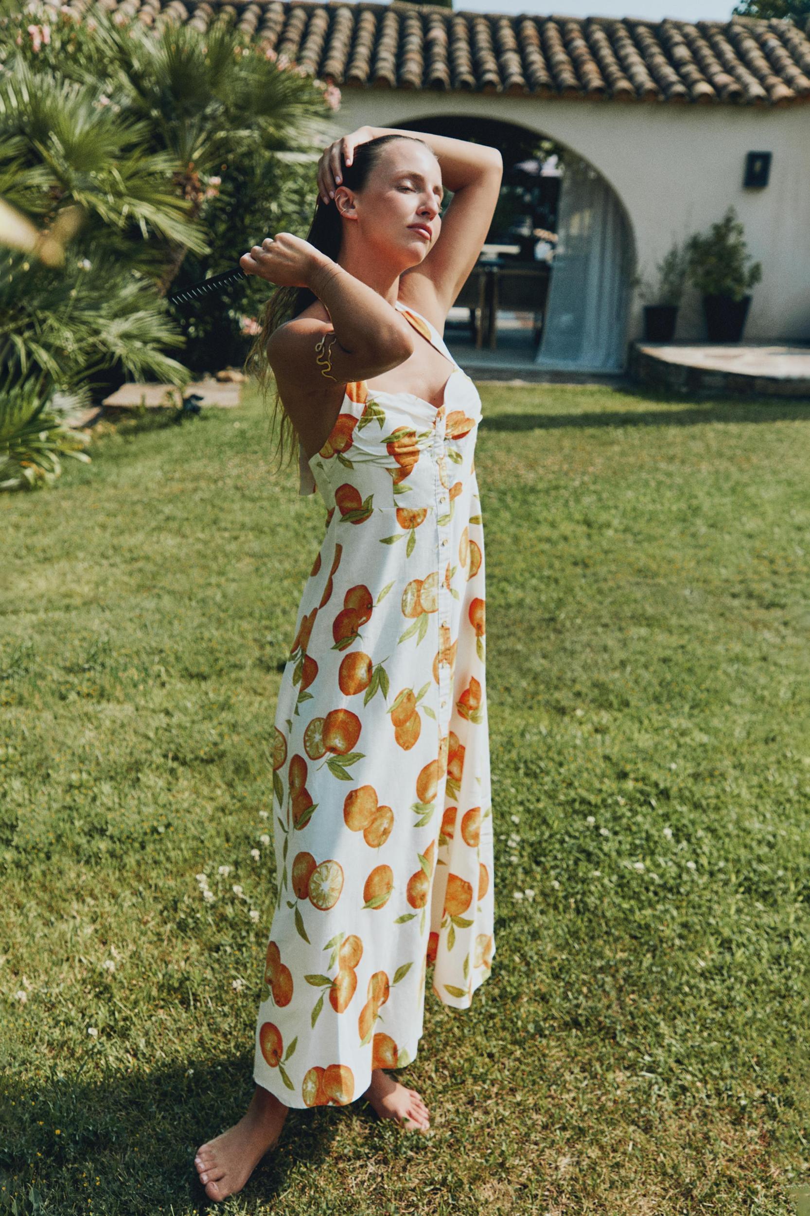 PRINTED LINEN DRESS Product Image