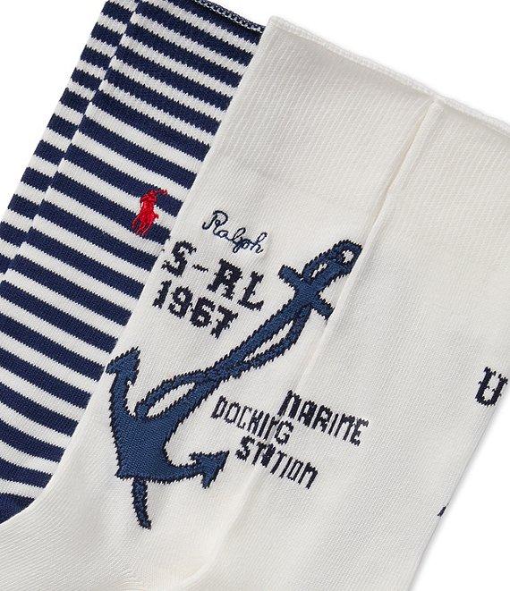 Polo Ralph Lauren RL Anchor 2-Pack Crew Sock Product Image