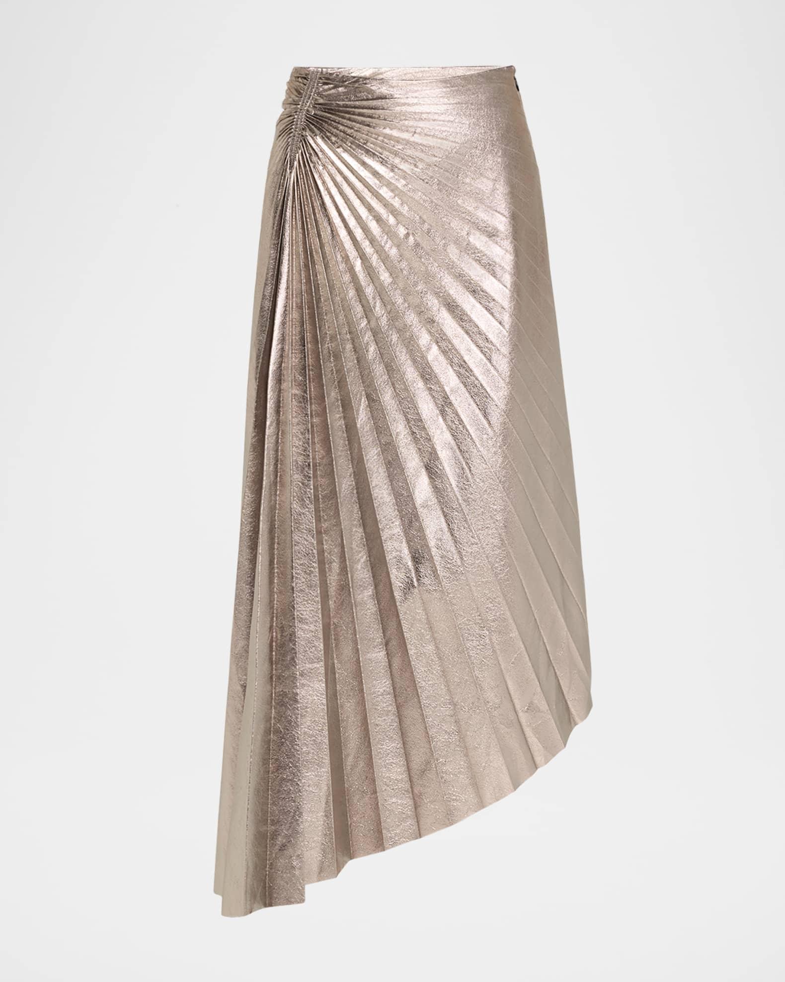 Tracy Metallic Vegan Leather Skirt Product Image