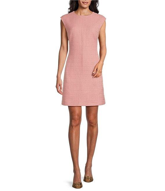 Preston & York Roselyn Tweed Round Neckline Sleeveless Dress Product Image