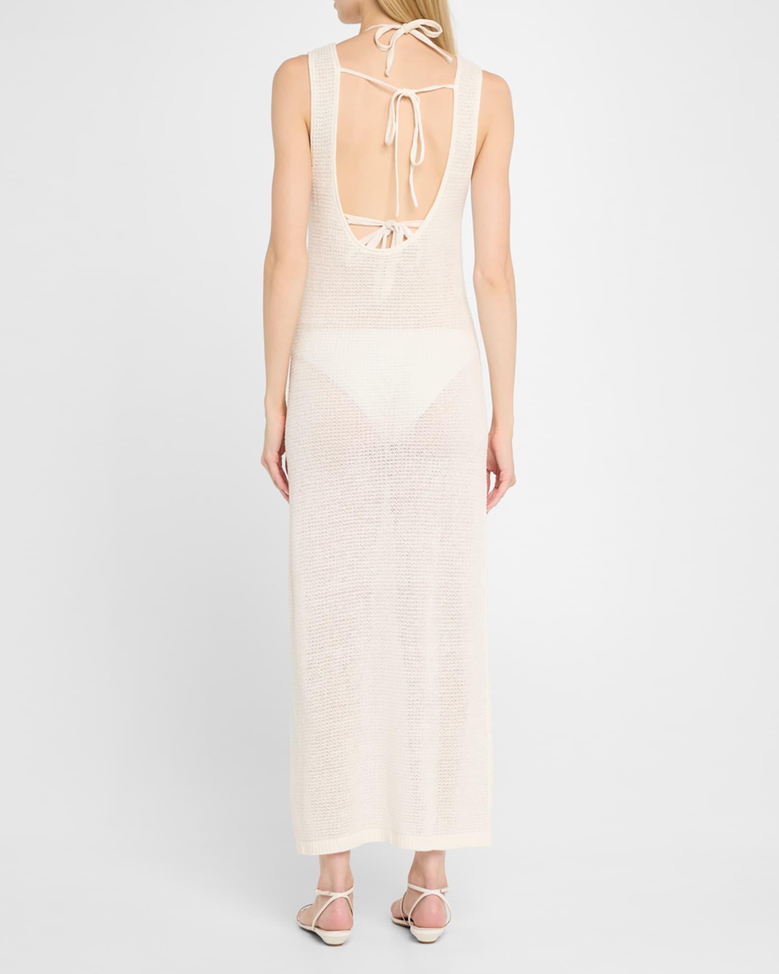 Linen Knit Scoop-Back Maxi Dress Coverup Product Image