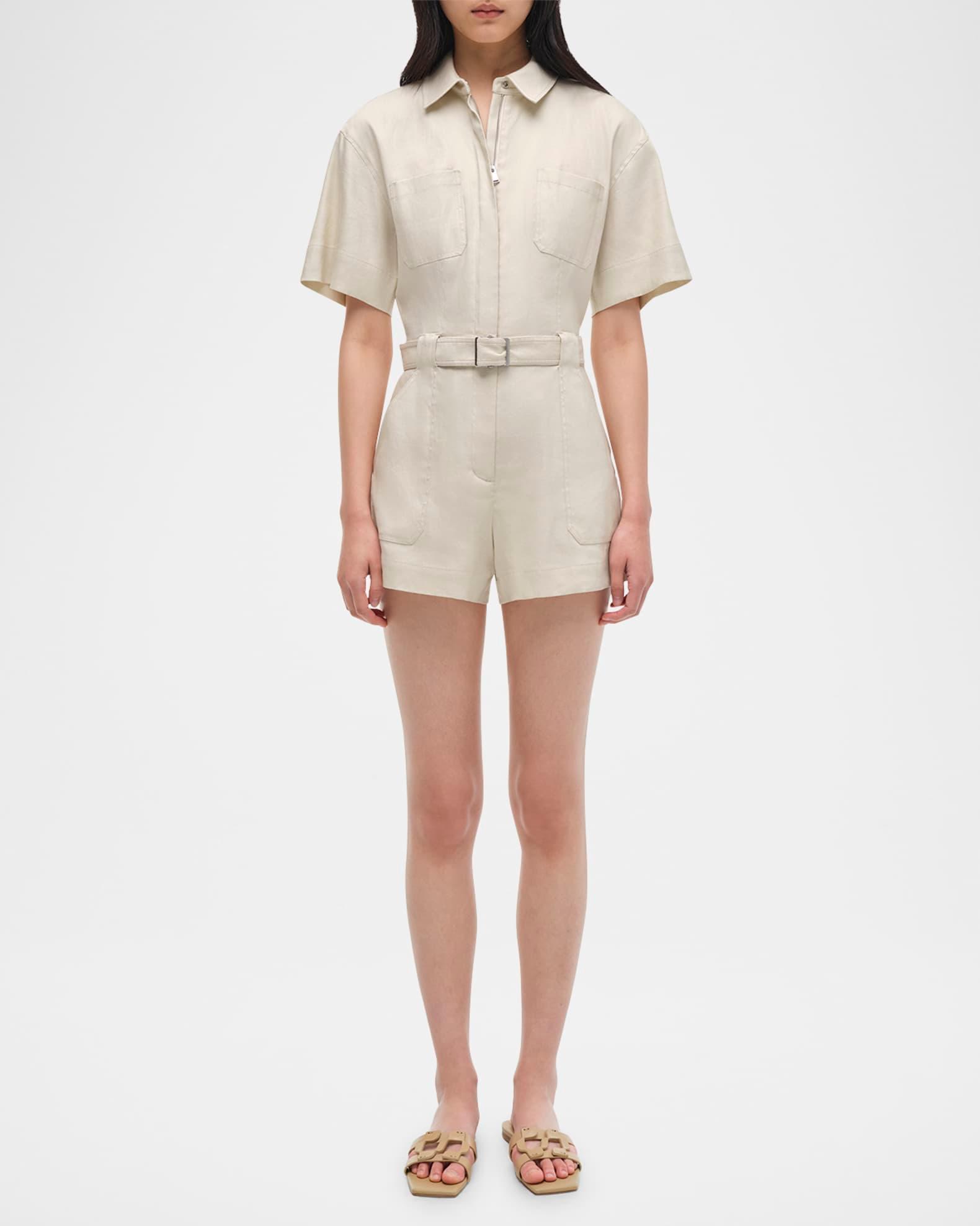 Aspen Belted Short-Sleeve Romper Product Image