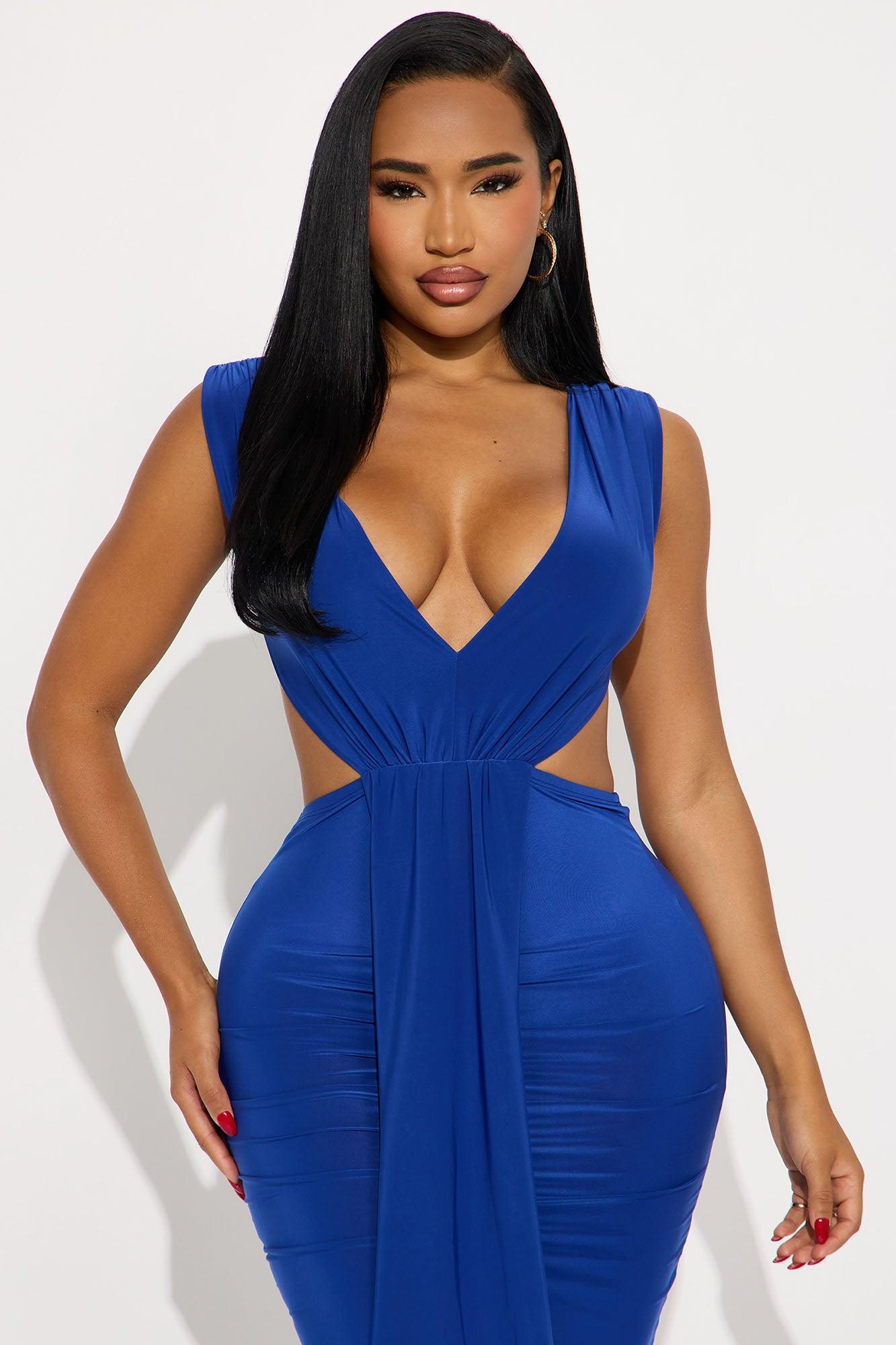 Whitney Backless Maxi Dress - Royal Female Product Image