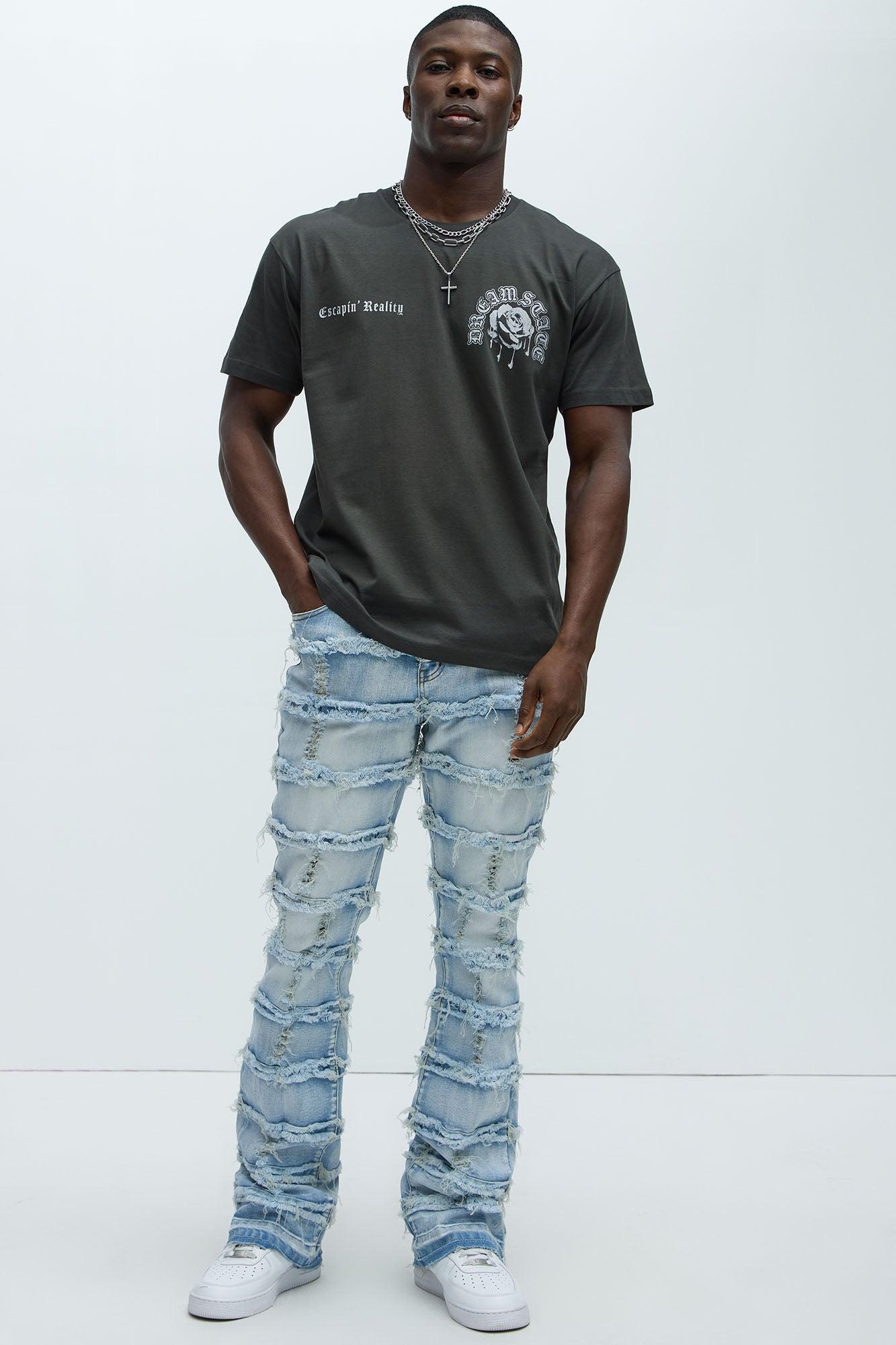 More Than You Frayed Slim Flare Jeans - Light Wash Product Image