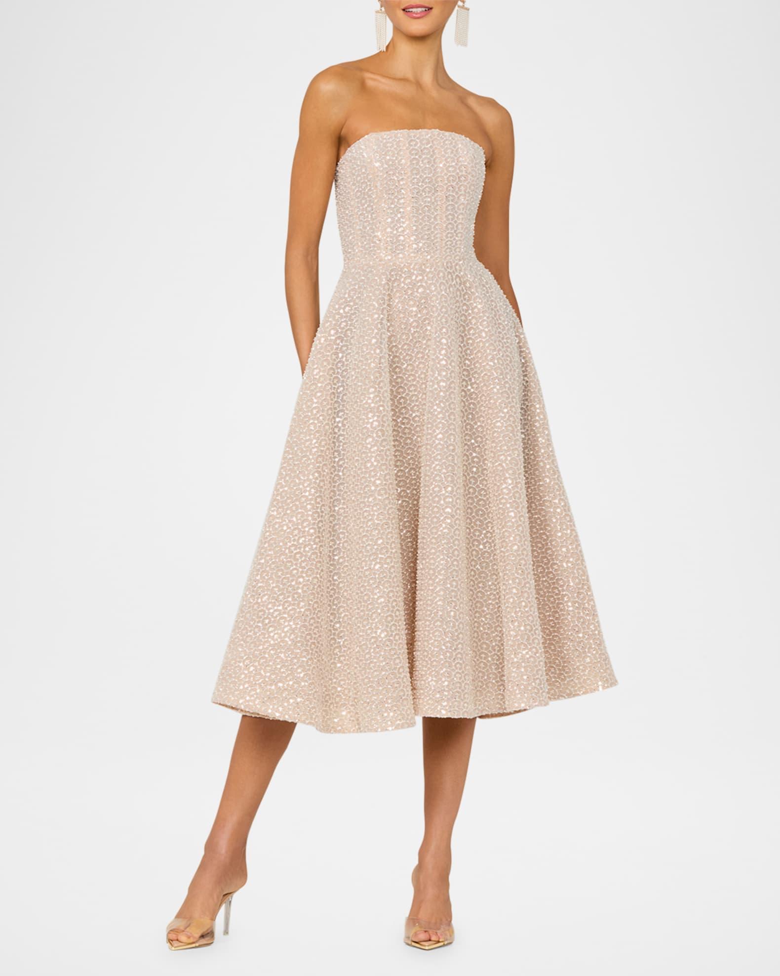 Vivi Strapless Beaded Midi Dress Product Image