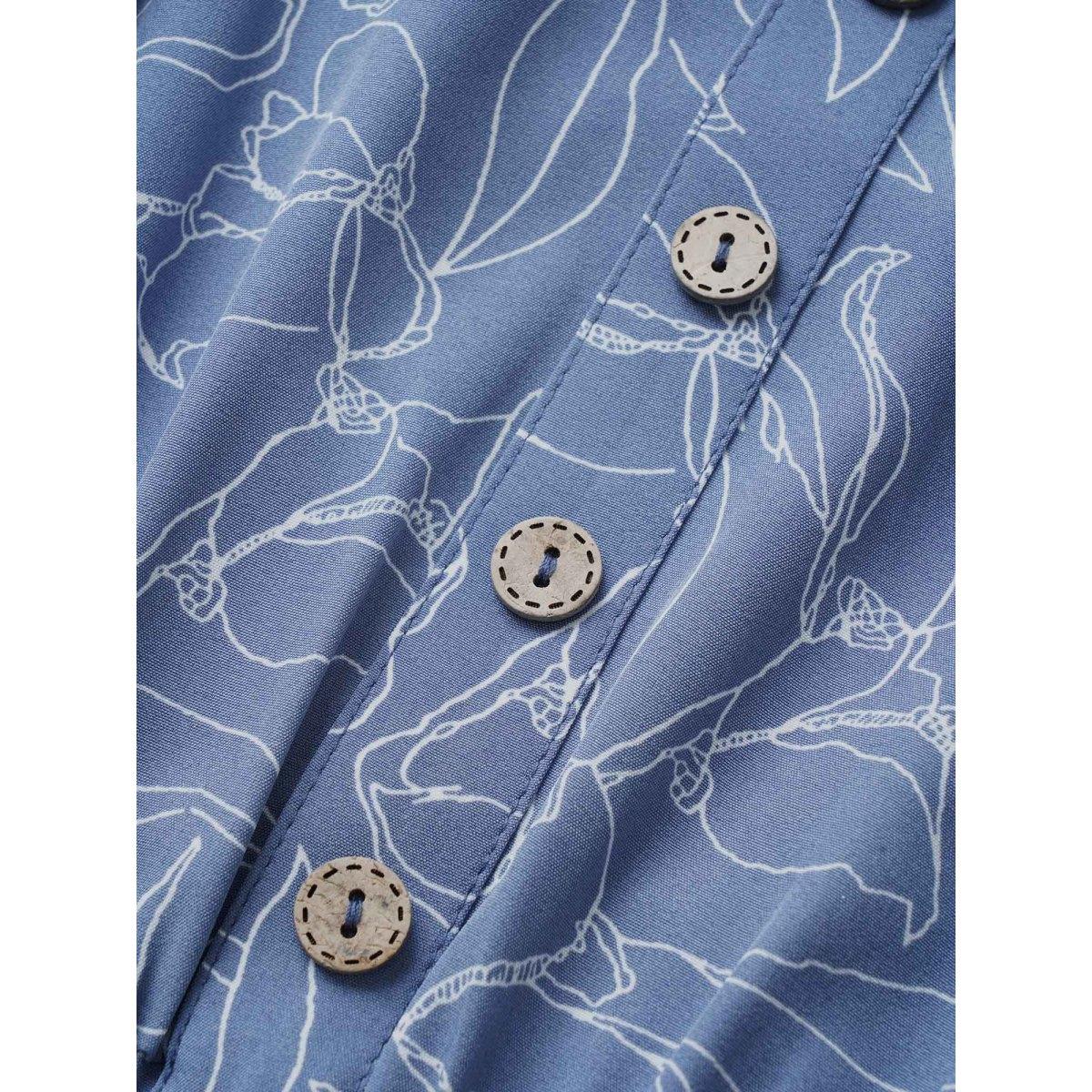 Plus Size Floral Print Button Detail Cami Dress Stone Women Elegant Non V-neck Sleeveless Curvy Midi Dress BloomChic 14-16/1X Product Image